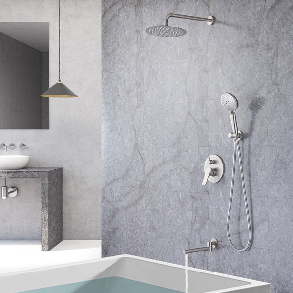 Rainlex 10" round shower head with a sleek design