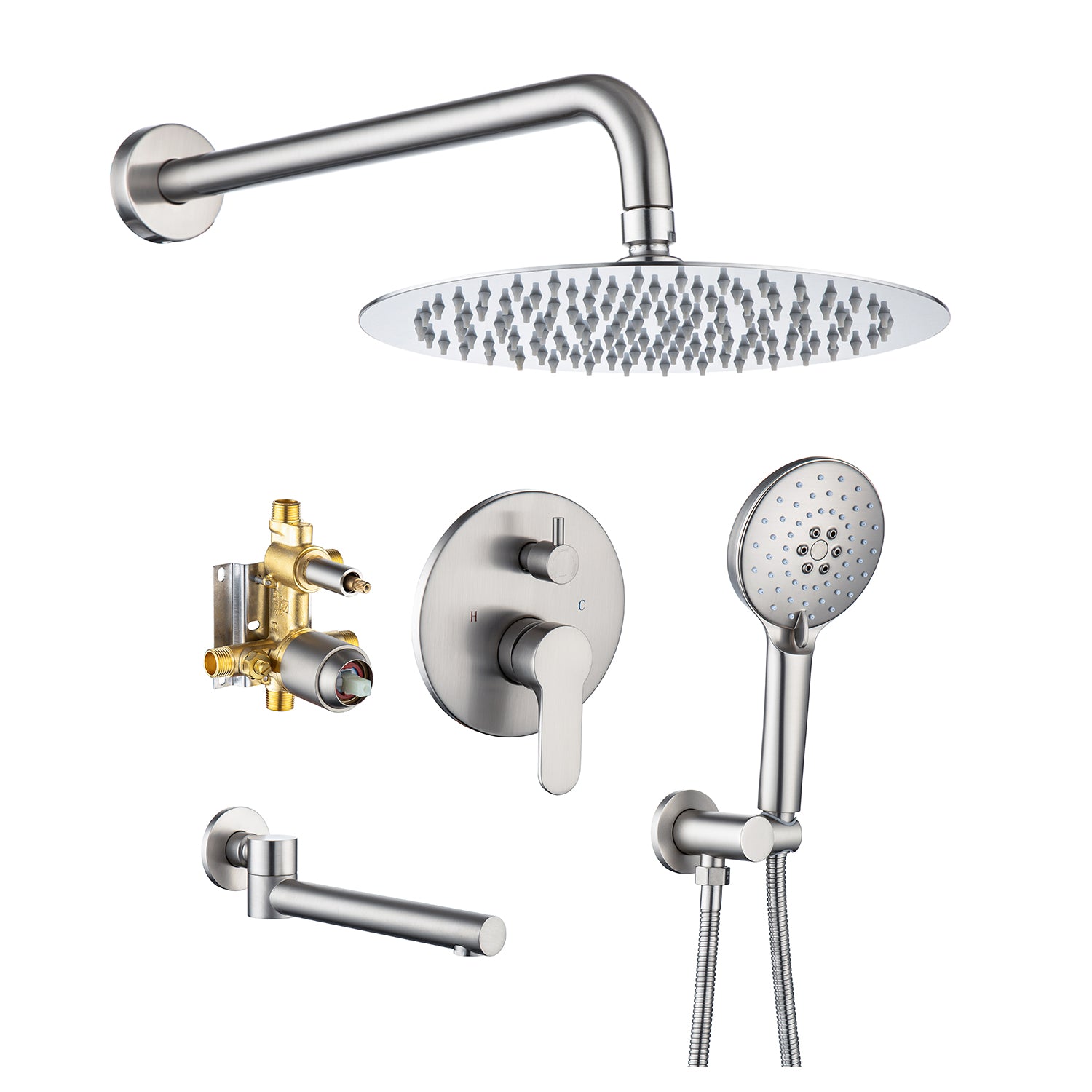 Wall-mount shower faucet with dual functions