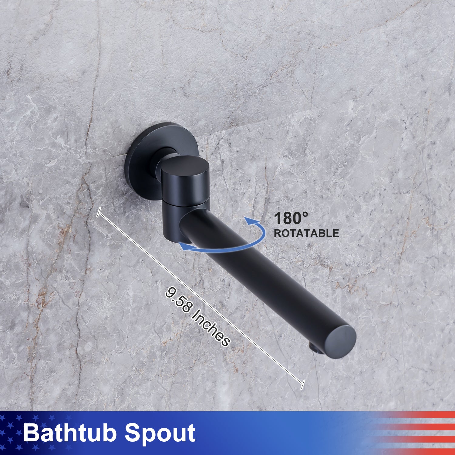 Pommeau de douche de 10 po, robinet de douche rond à 3 voies à montage mural avec valve brute RX96203-10