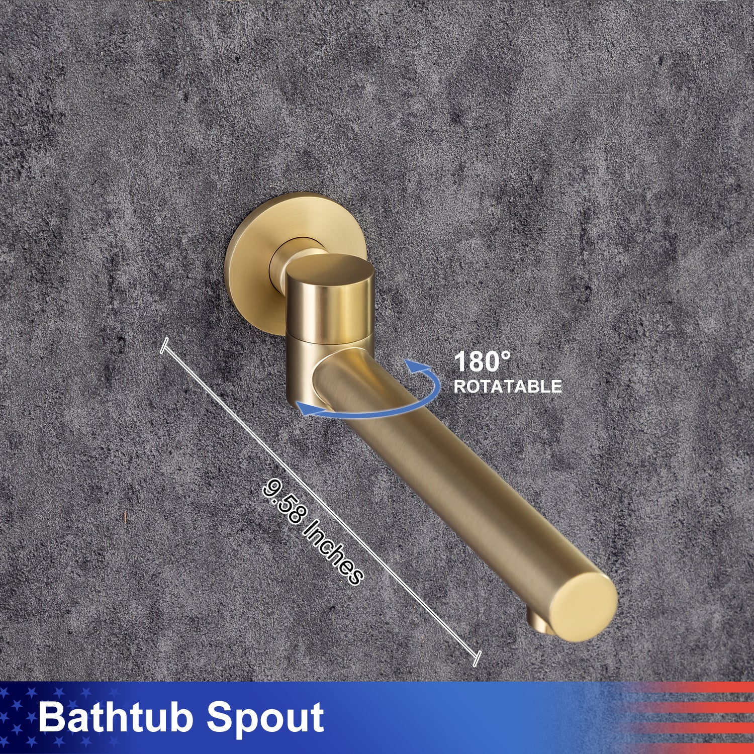 Pommeau de douche de 10 po, robinet de douche rond à 3 voies à montage mural avec valve brute RX96203-10