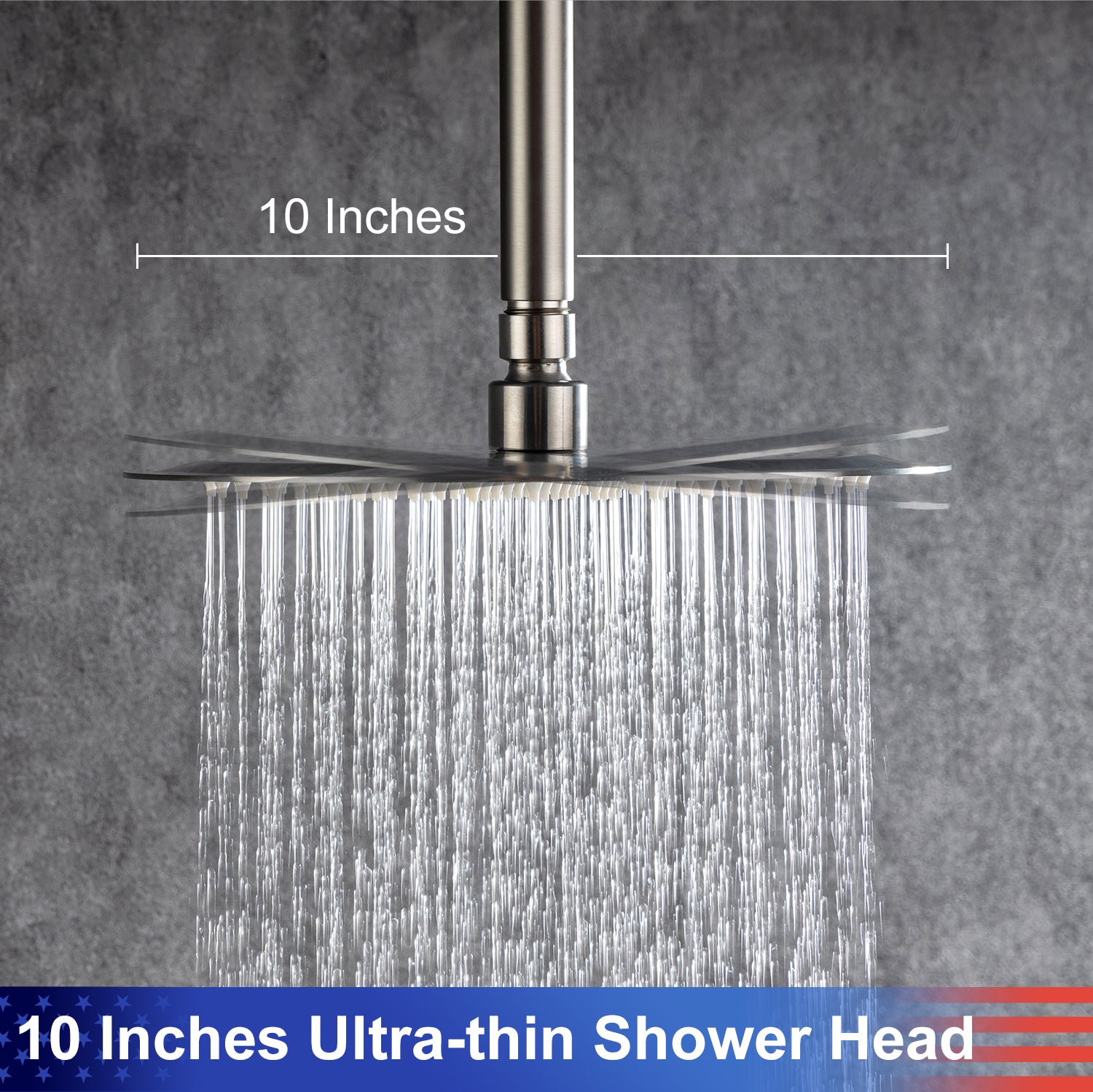 Pommeau de douche de 10 po, robinet de douche rond à 2 voies pour montage au plafond avec valve brute RX96205-10