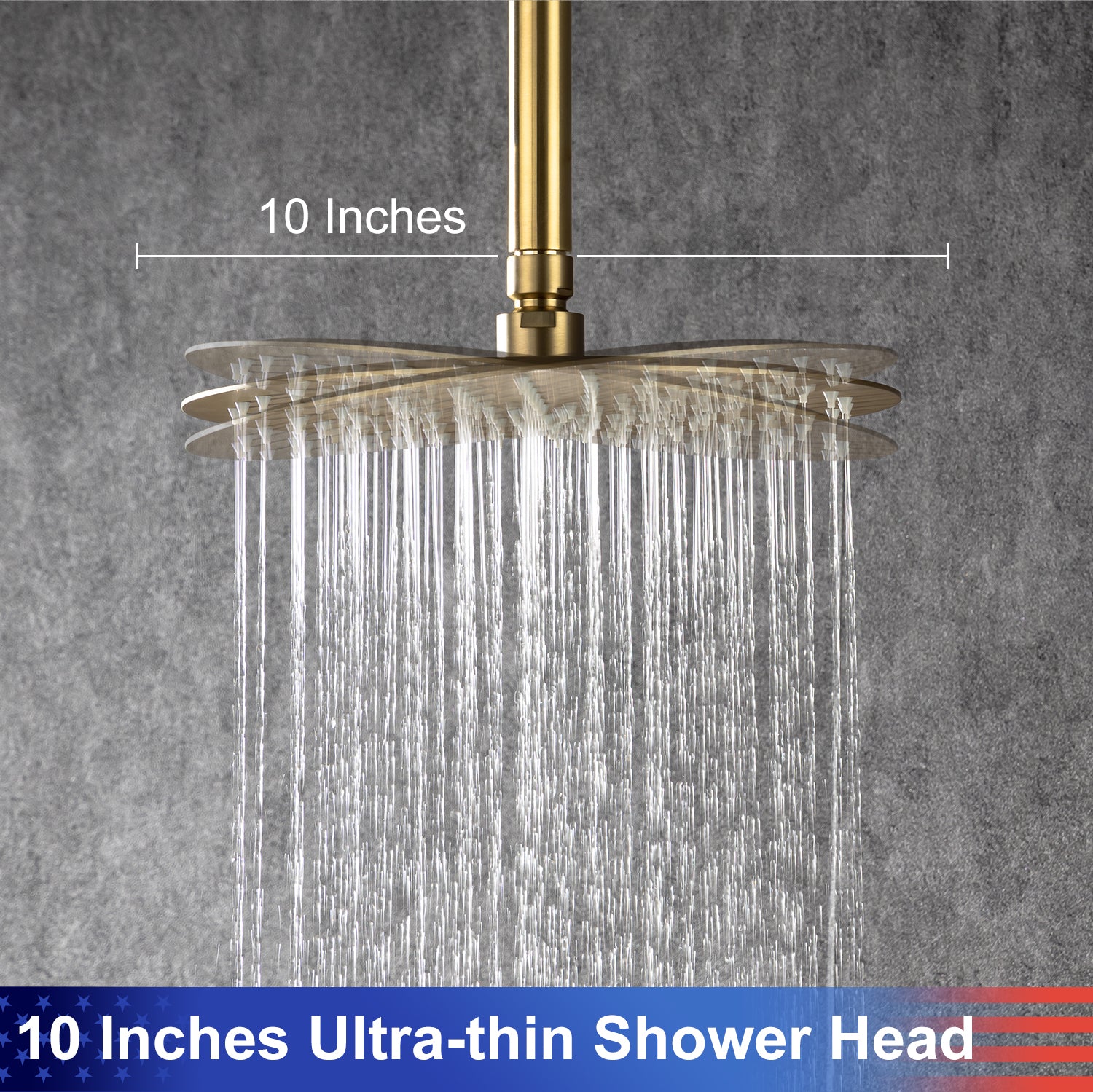 Pommeau de douche de 10 po, robinet de douche rond à 2 voies pour montage au plafond avec valve brute RX96205-10