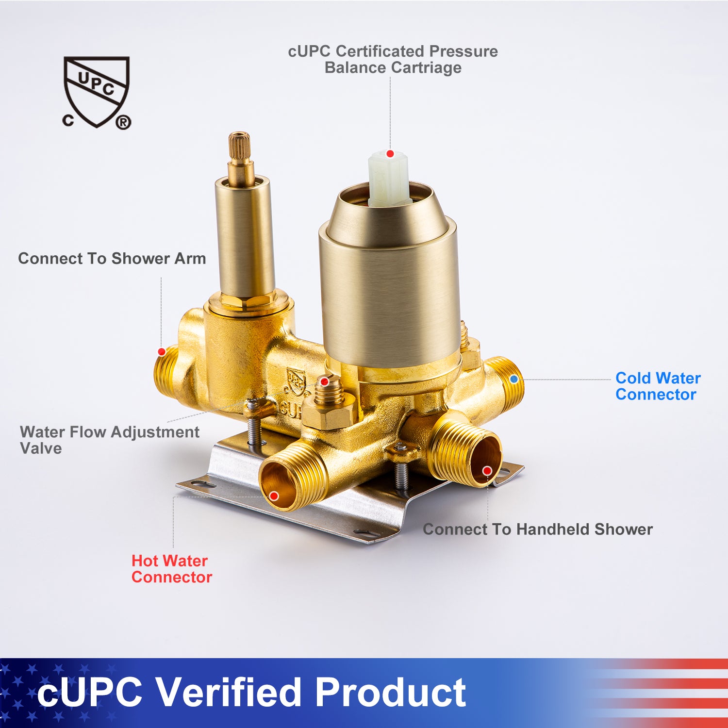 Pommeau de douche de 10 po, robinet de douche rond à 2 voies pour montage au plafond avec valve brute RX96205-10