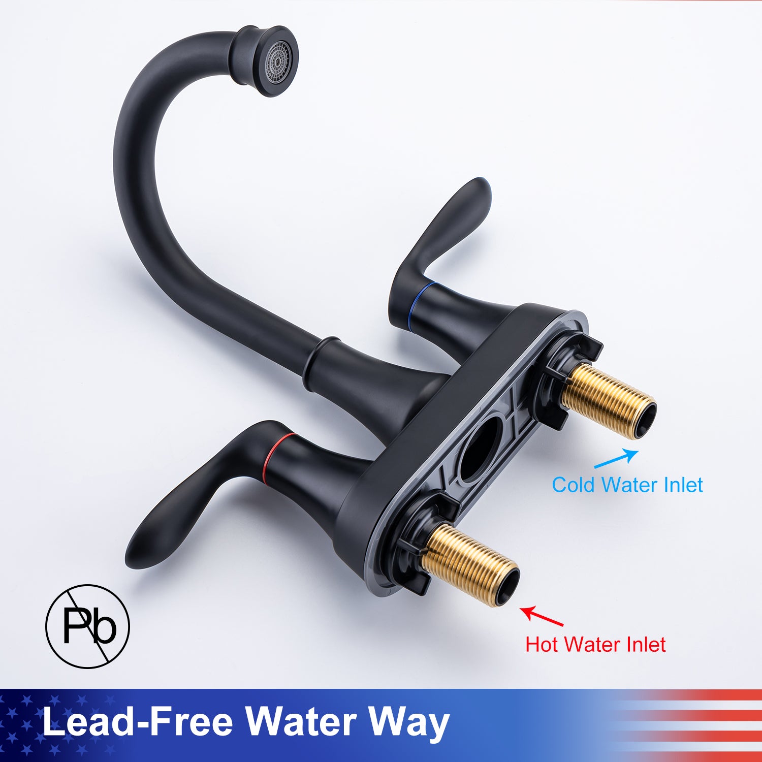2-Handle Centerset Bathroom Faucet with Drain Assembly