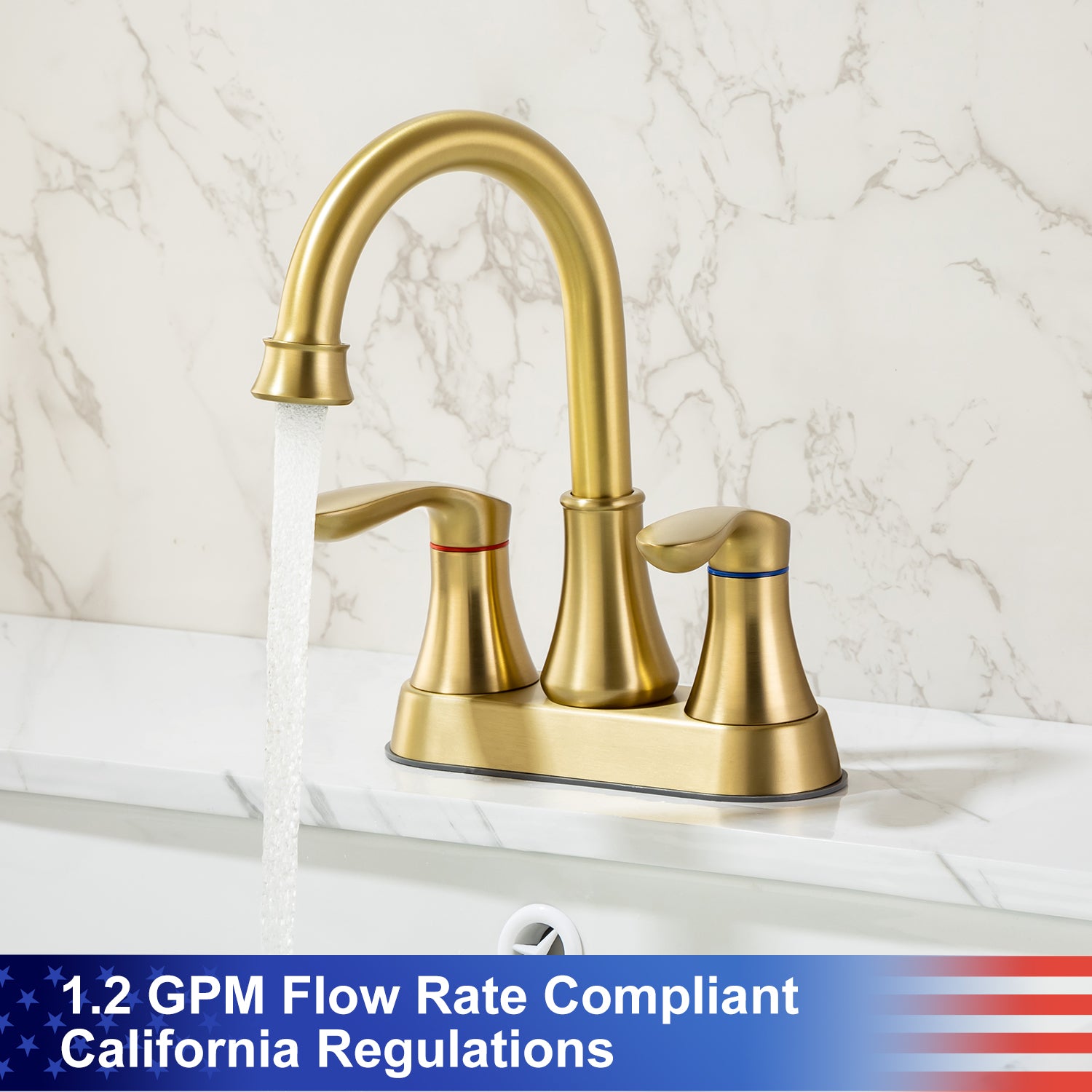 2-Handle Centerset Bathroom Faucet with Drain Assembly