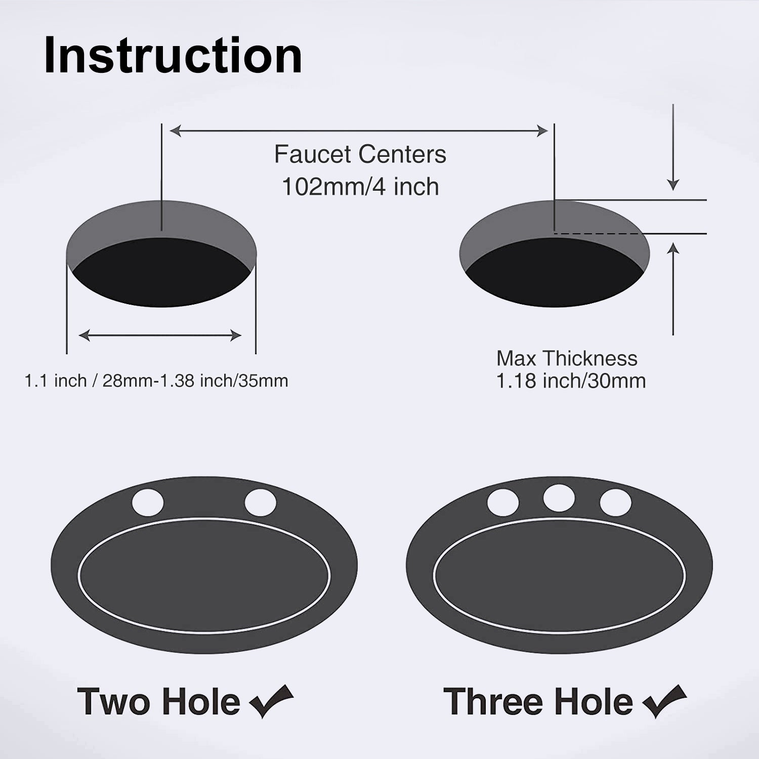 2-Handle Centerset Bathroom Faucet with Drain Assembly