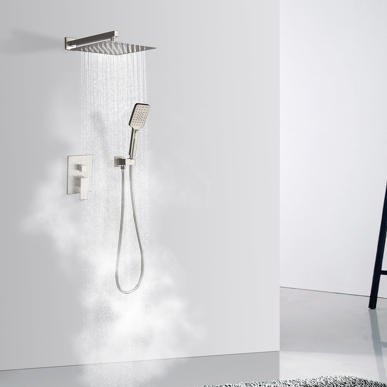 Rainlex 10-inch dual-function square shower head