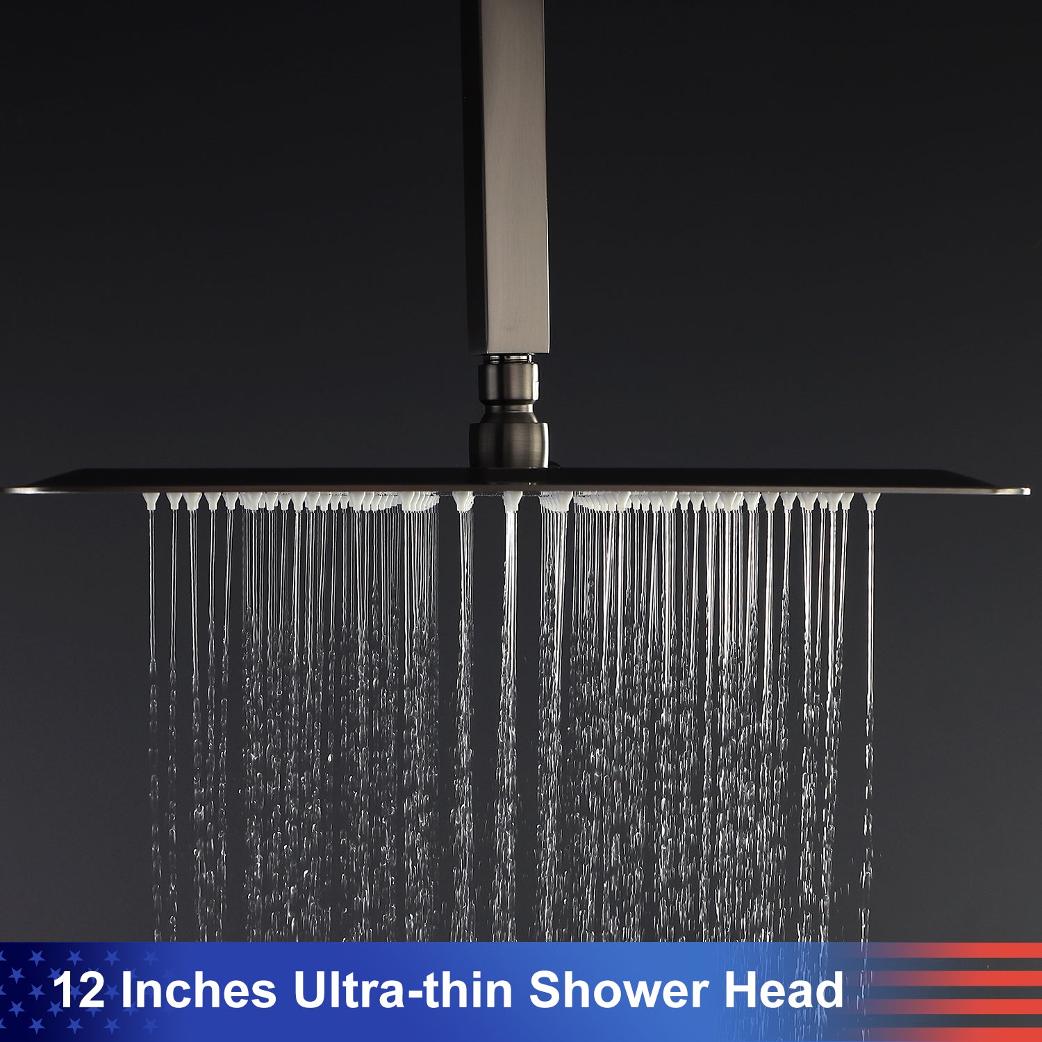 12" Shower Head 2-way Ceiling-Mount Square Shower Faucet with Rough-in Valve RX98105-12