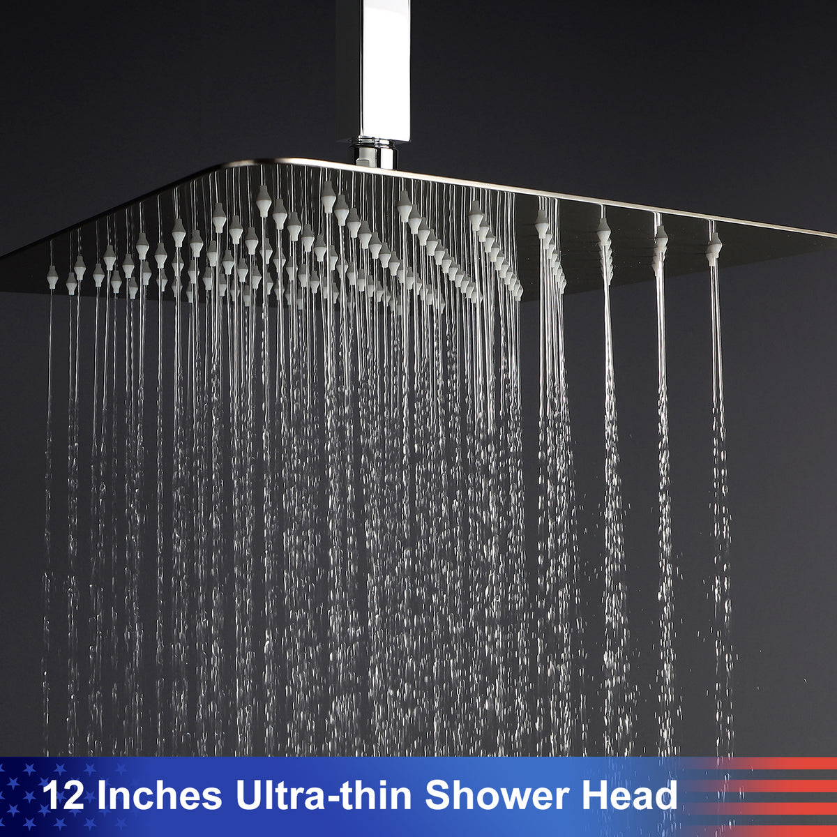RAINLEX 12 in. Square 2-Way Ceiling-Mount Shower System with Rough-In Valve (S98105)