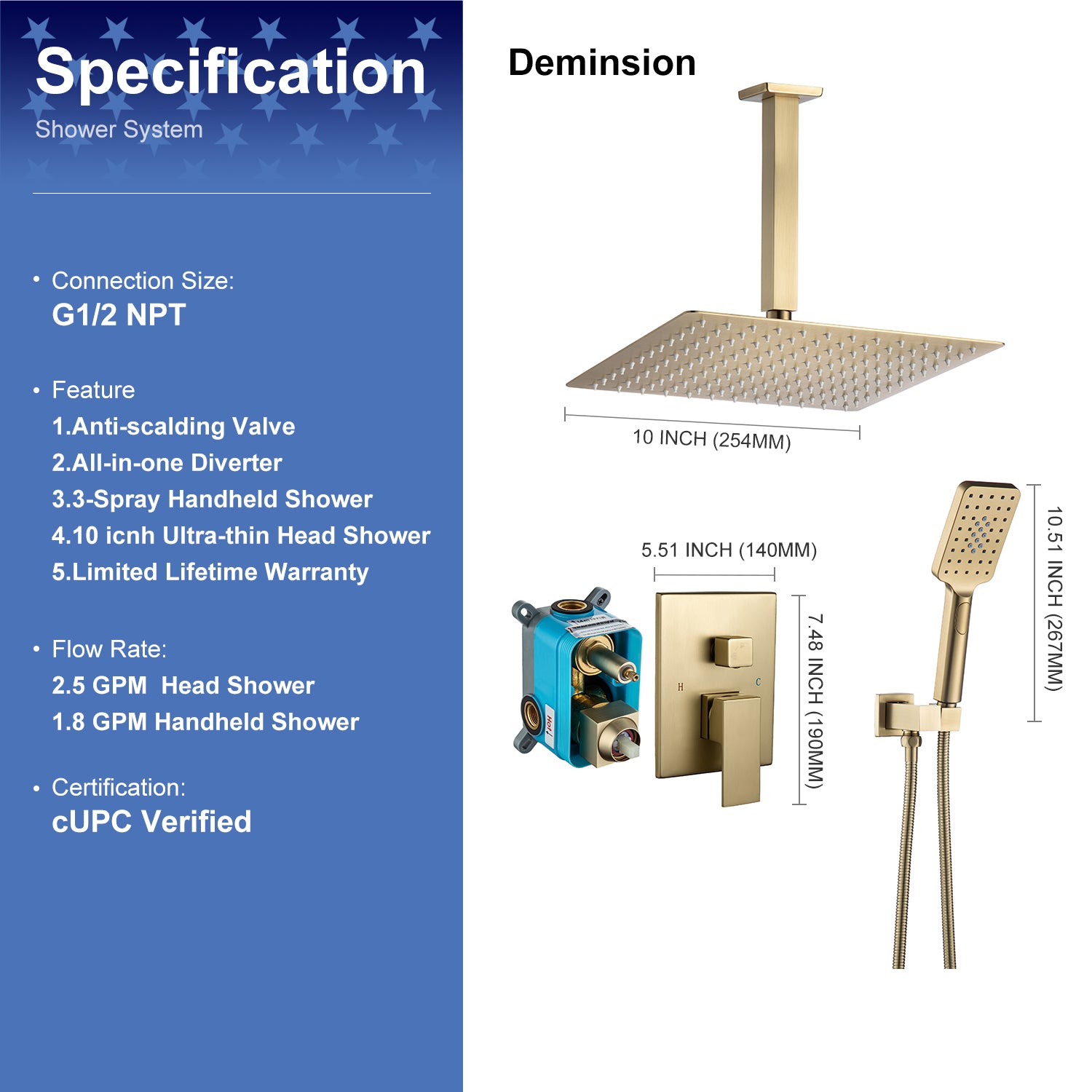 Specifications Of Shower