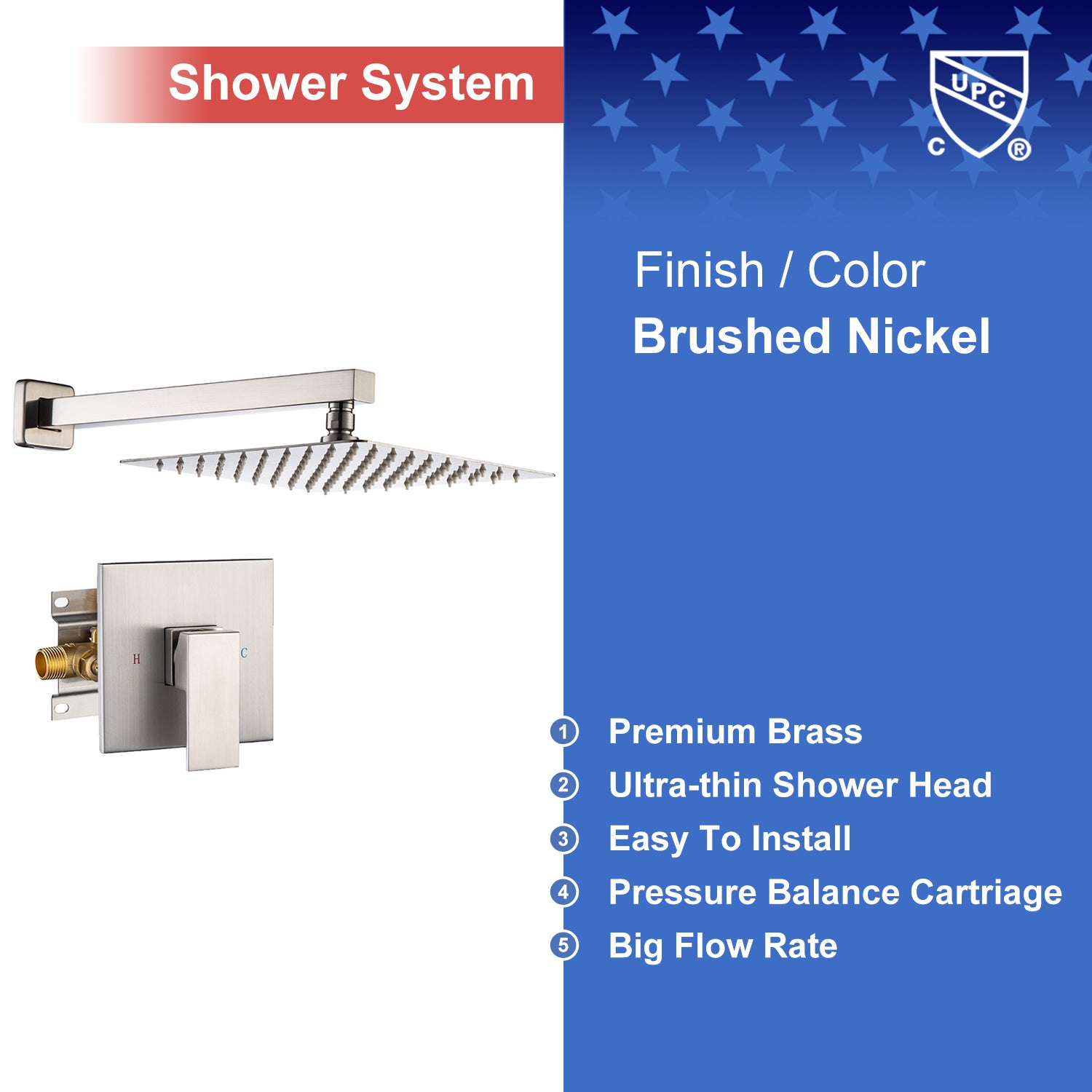 Brushed Nickel Shower System