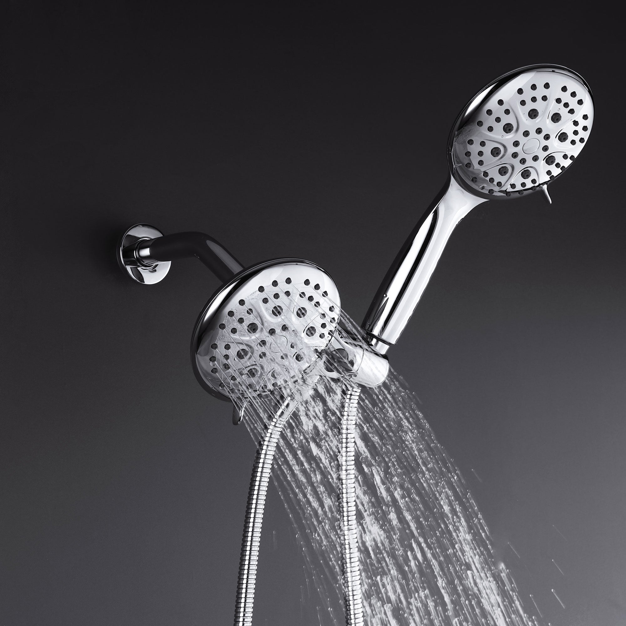 Dual 3-Way Rainfall Shower Head with Rough-in Valve