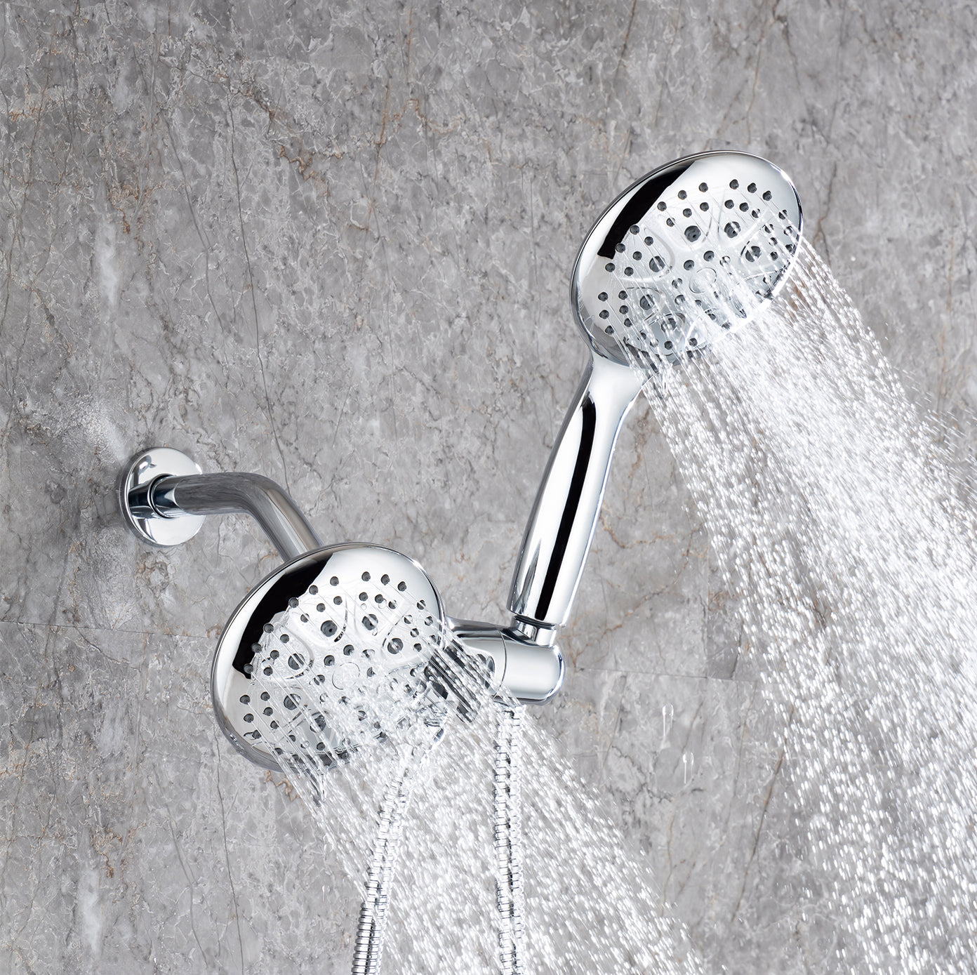 Pommeau de douche multifonction double à effet pluie à 3 voies avec valve brute RX96106