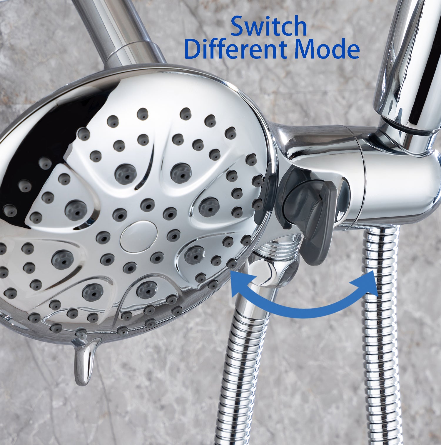 Pommeau de douche multifonction double à effet pluie à 3 voies avec valve brute RX96106