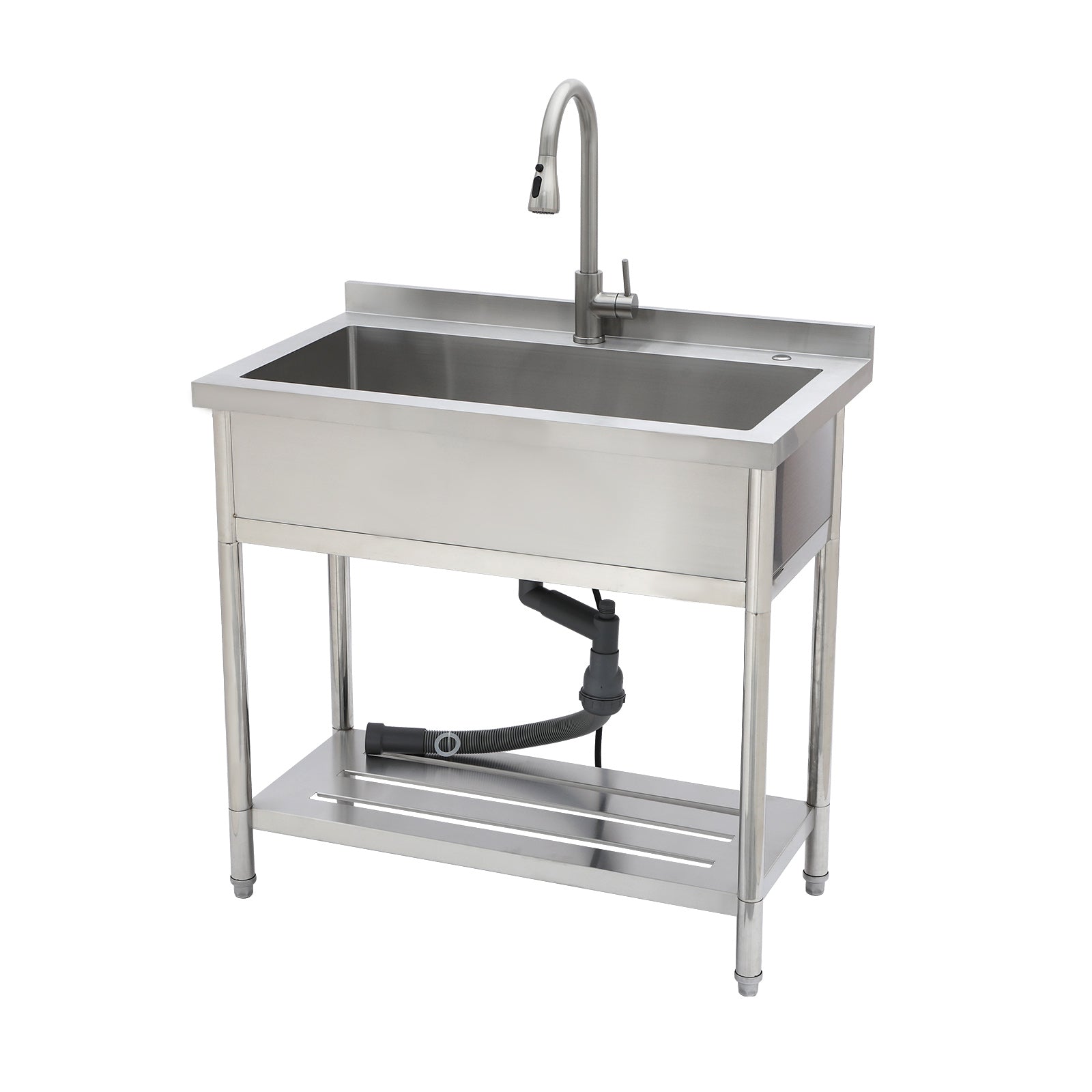 Rainlex 36" Freestanding Heavy-Duty Stainless Steel Utility Sink with 9" Deep Bowl