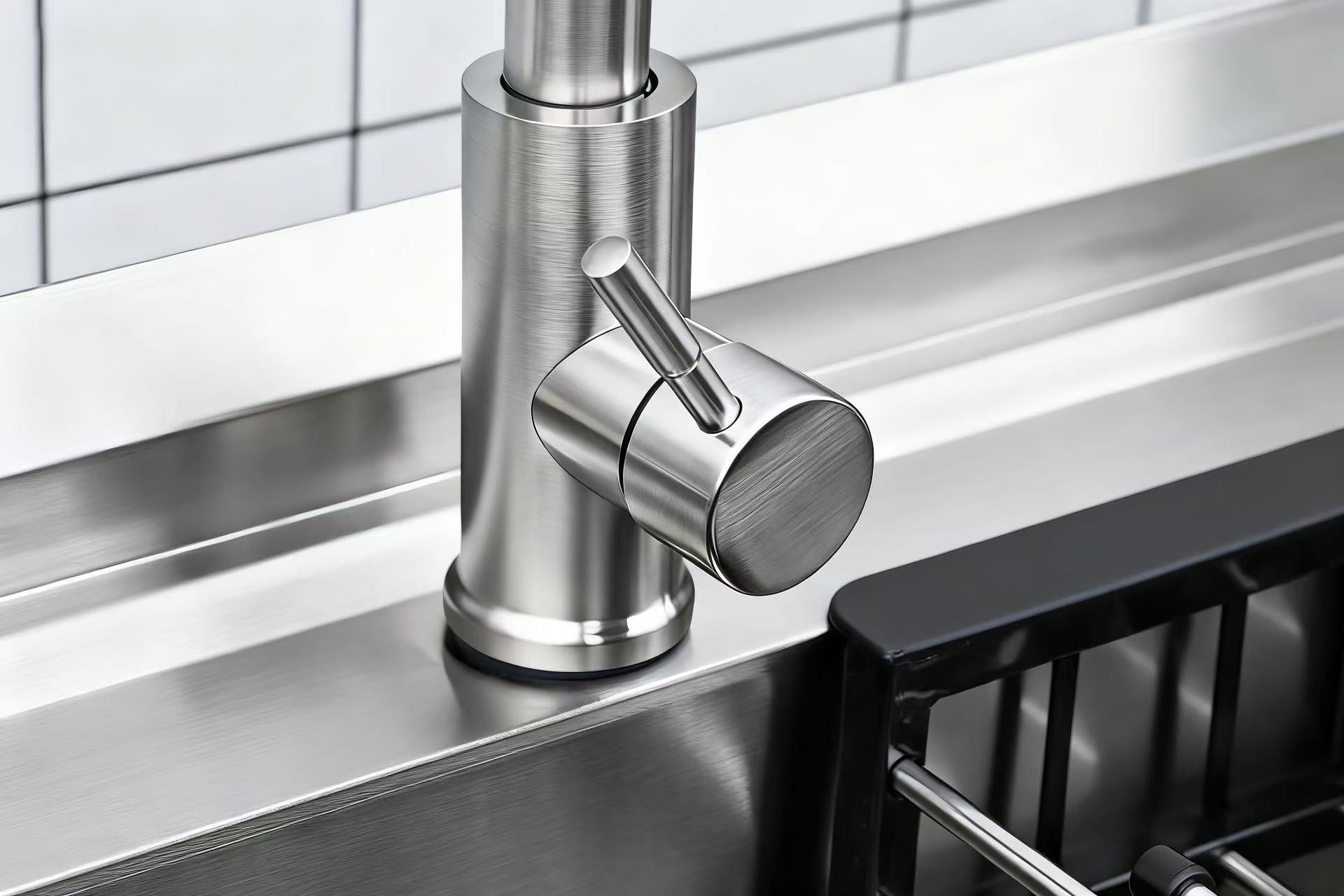 Rainlex 39" Freestanding Commercial Stainless Steel Kitchen Sink with Pull-Out Faucet