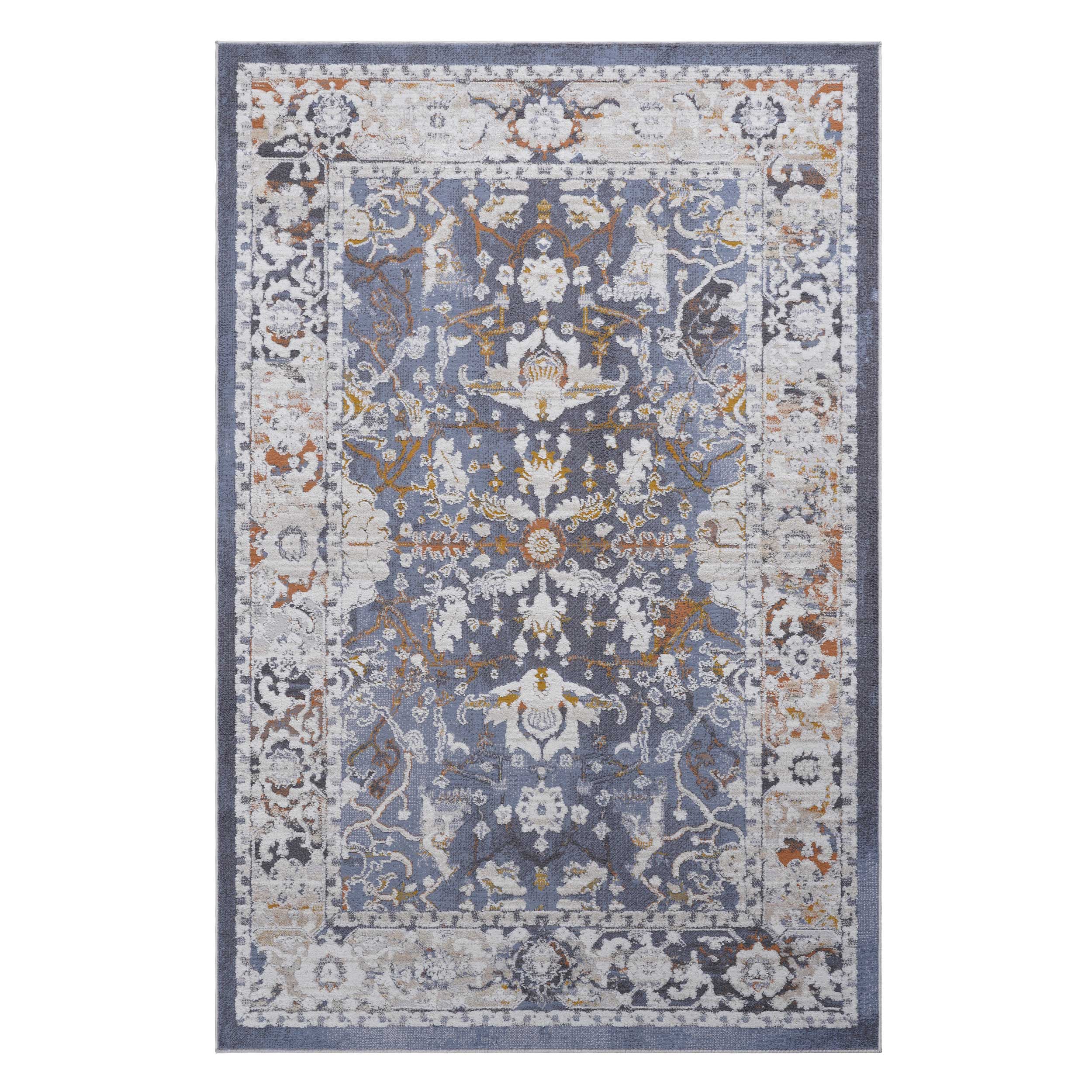 Rainlex 8X10 Blue/Traditional Non-Shedding Living Room Bedroom Dining Home Office Stylish and Stain Resistant Area Rug 