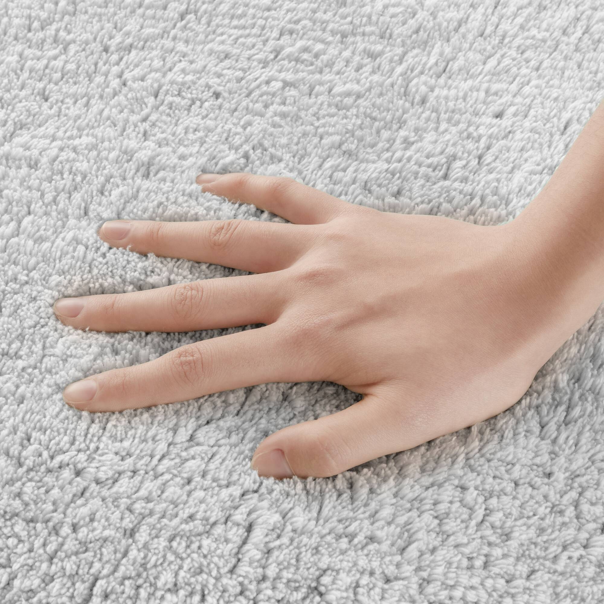 Rainlex 20" x 30" Reversible Cotton Bath Rug, Gray