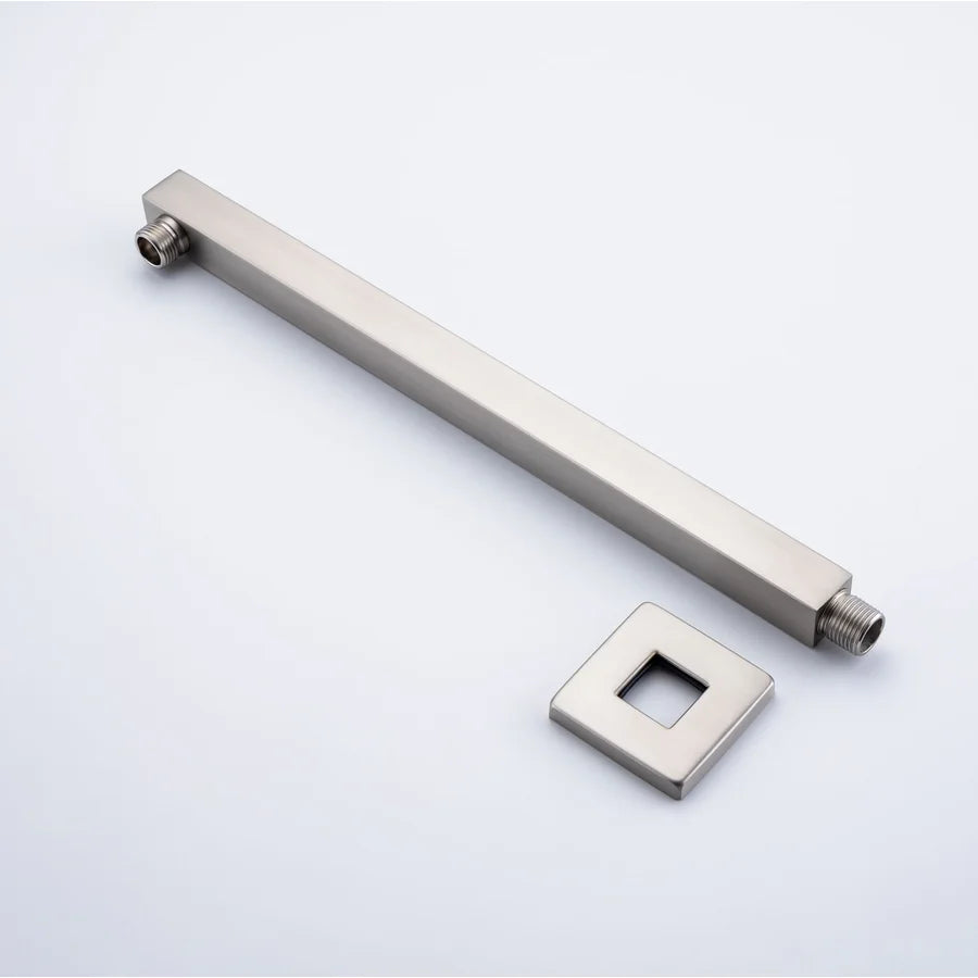 24" Square Extra-Long Wall-Mount Shower Arm with Flange