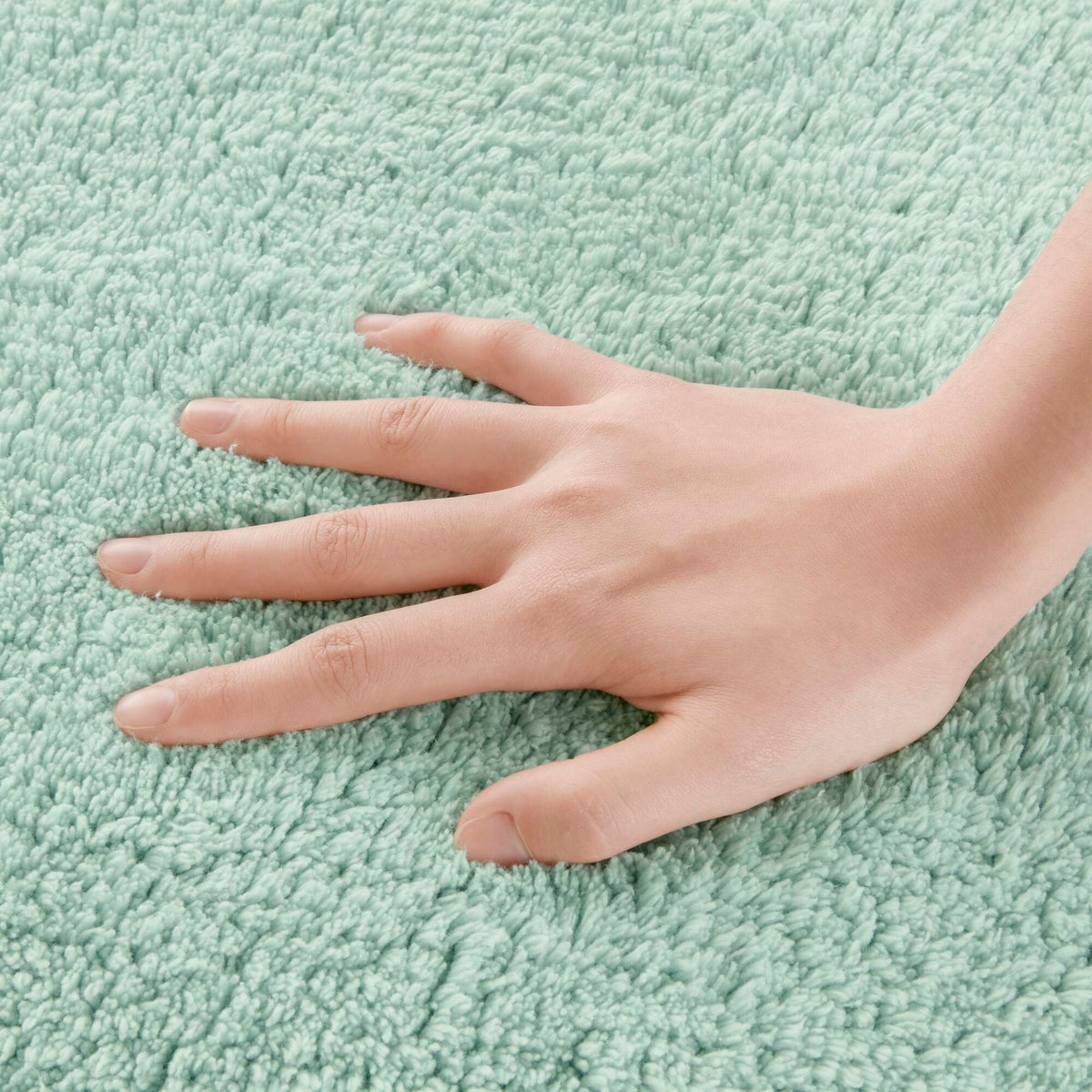 RAINLEX 17" x 24" Reversible Cotton Bath Rug in Green