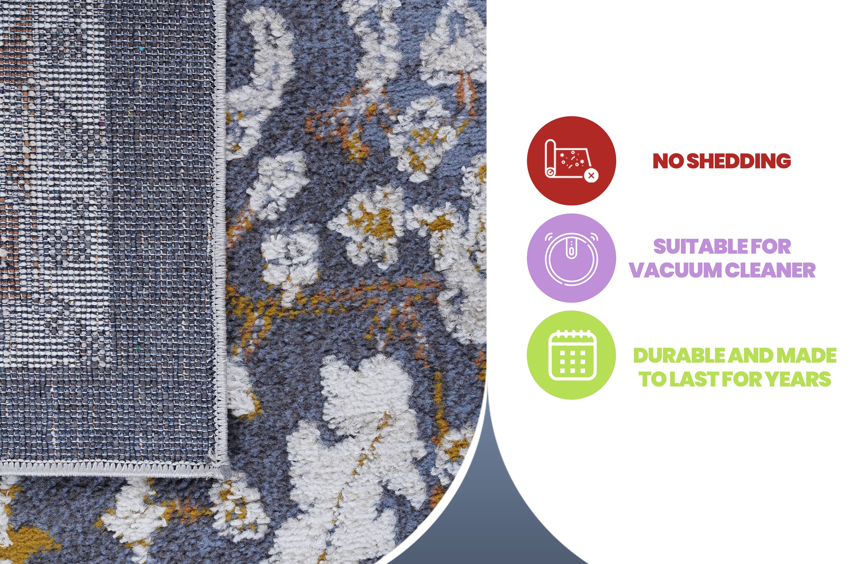 Rainlex 8X10 Blue/Traditional Non-Shedding Living Room Bedroom Dining Home Office Stylish and Stain Resistant Area Rug 