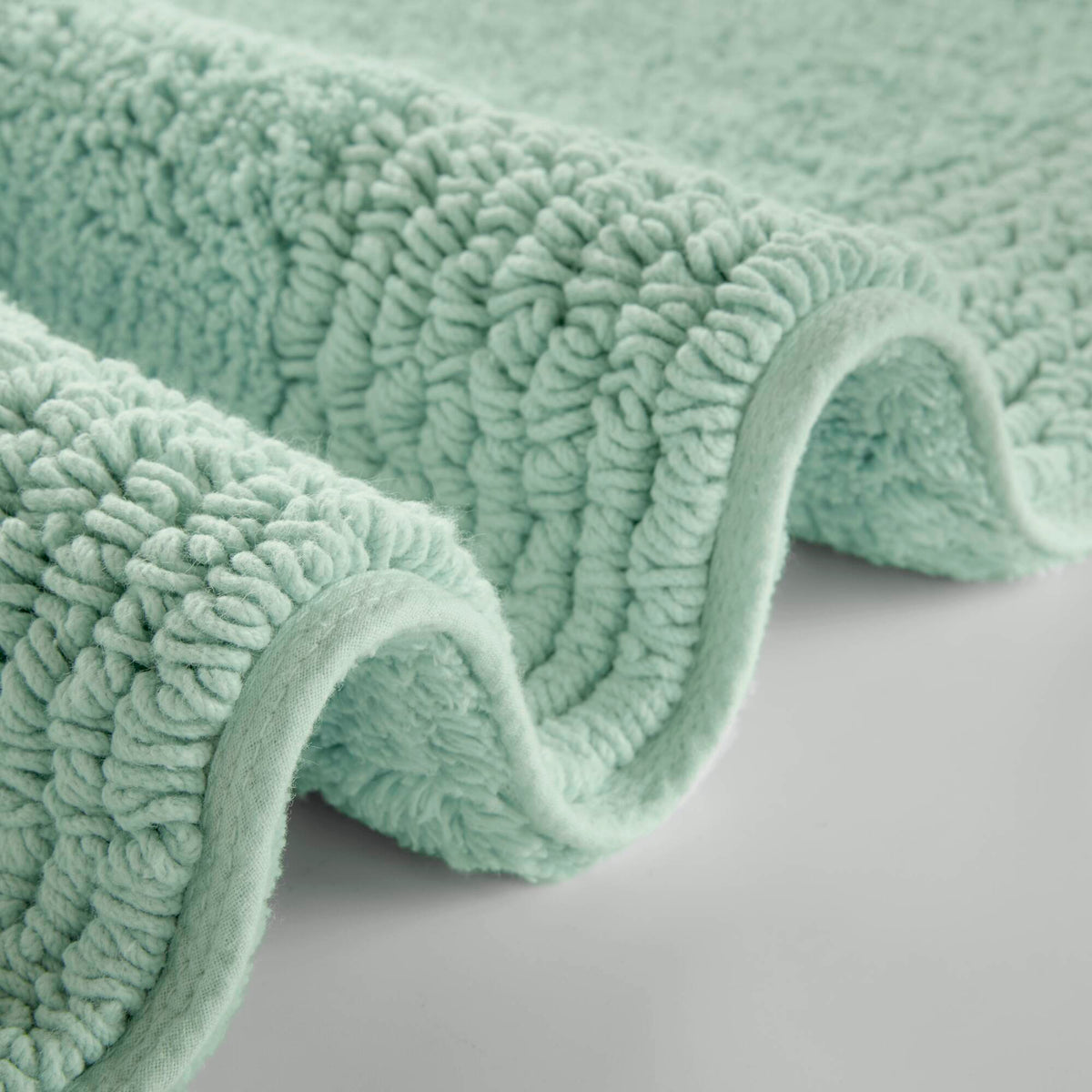 RAINLEX 17" x 24" Reversible Cotton Bath Rug in Green