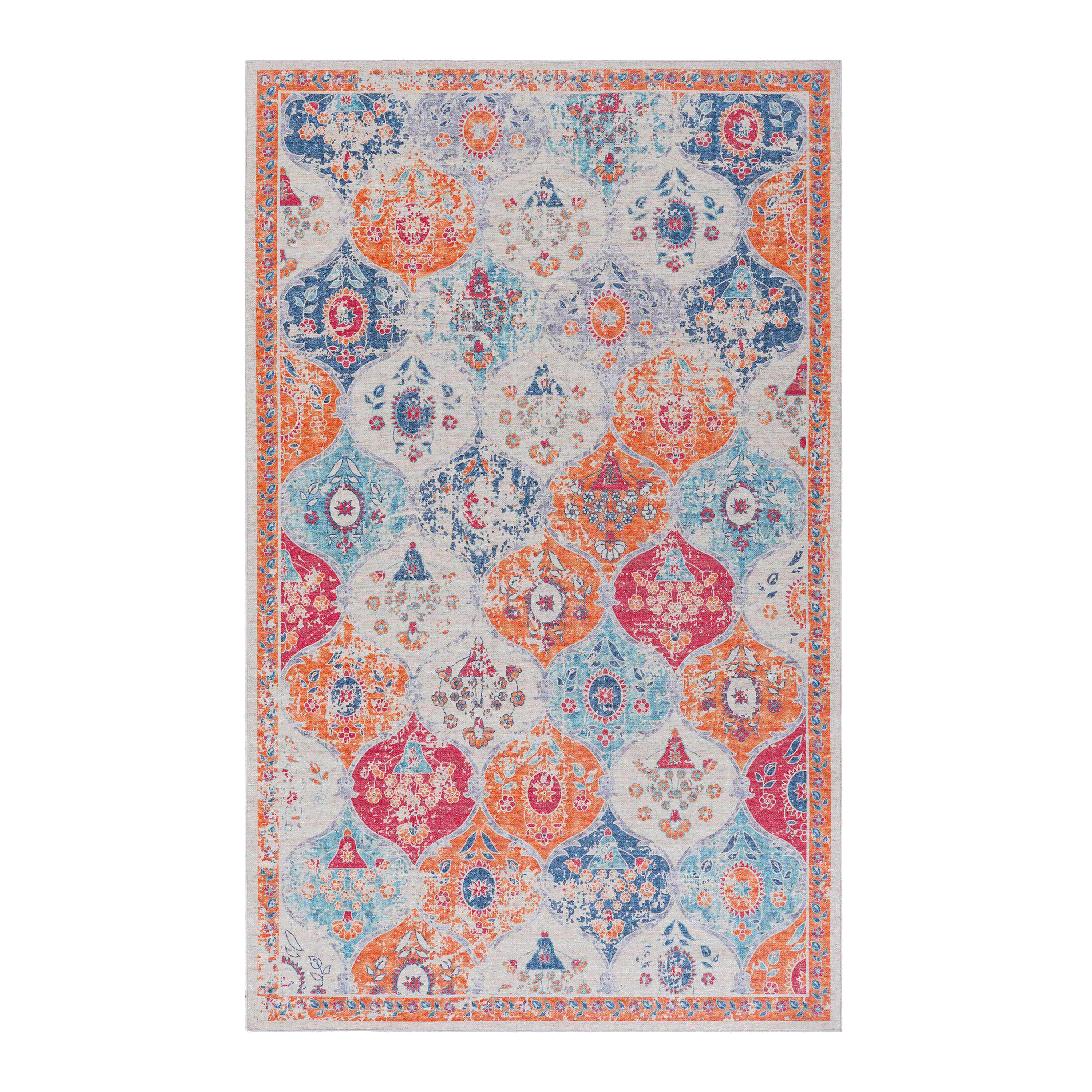 Rainlex 5' x 8' Washable Area Rug, Cream