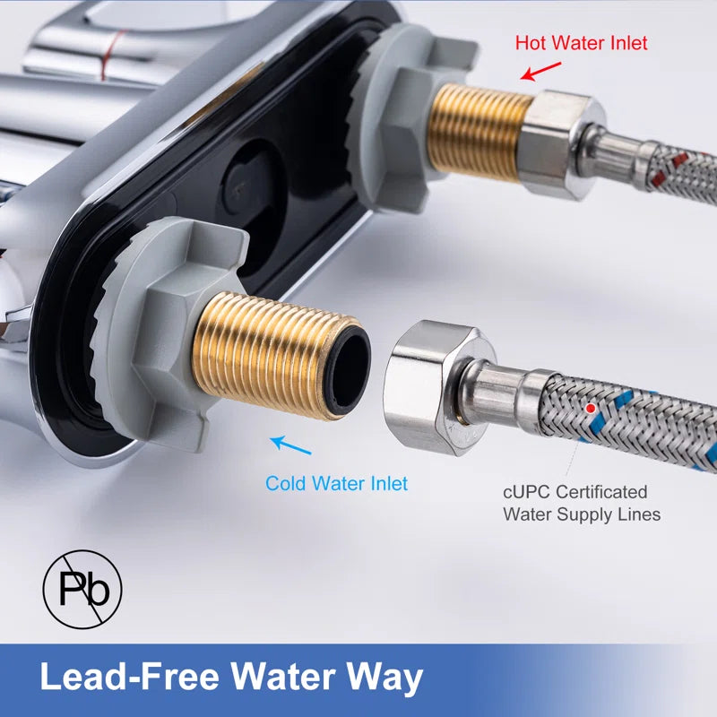2-Handle Centerset Bathroom Faucet with Drain Assembly (S3005)