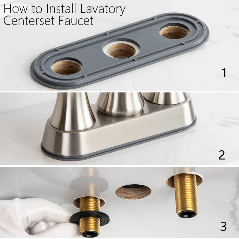 2-Handle Centerset Bathroom Faucet with Drain Assembly (S3005)