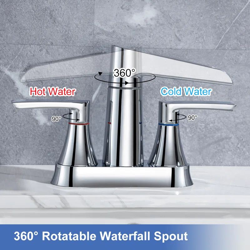2-Handle Centerset Bathroom Faucet with Drain Assembly (S3005)