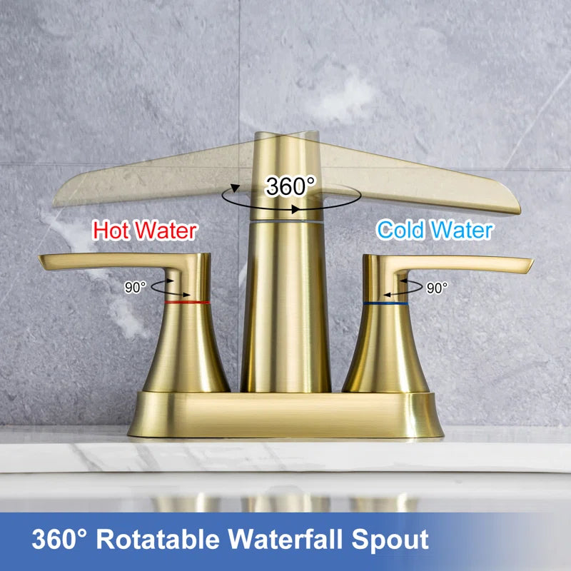2-Handle Centerset Bathroom Faucet with Drain Assembly (S3005)
