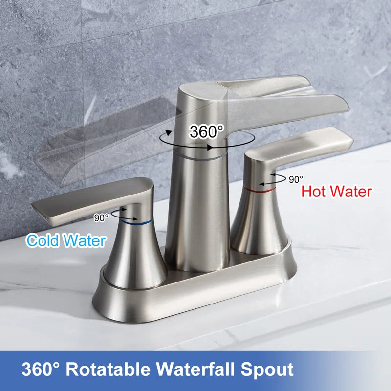 2-Handle Centerset Bathroom Faucet with Drain Assembly (S3005)