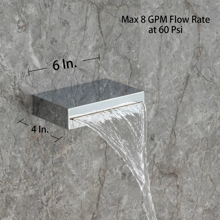 Pommeau de douche carré à 3 voies et montage mural de 10 po avec robinet à montage brut RX97303-10
