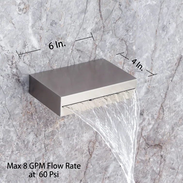 10" Shower Head 3-way Wall-Mount Square Shower Faucet with Rough-in Valve RX97303-10
