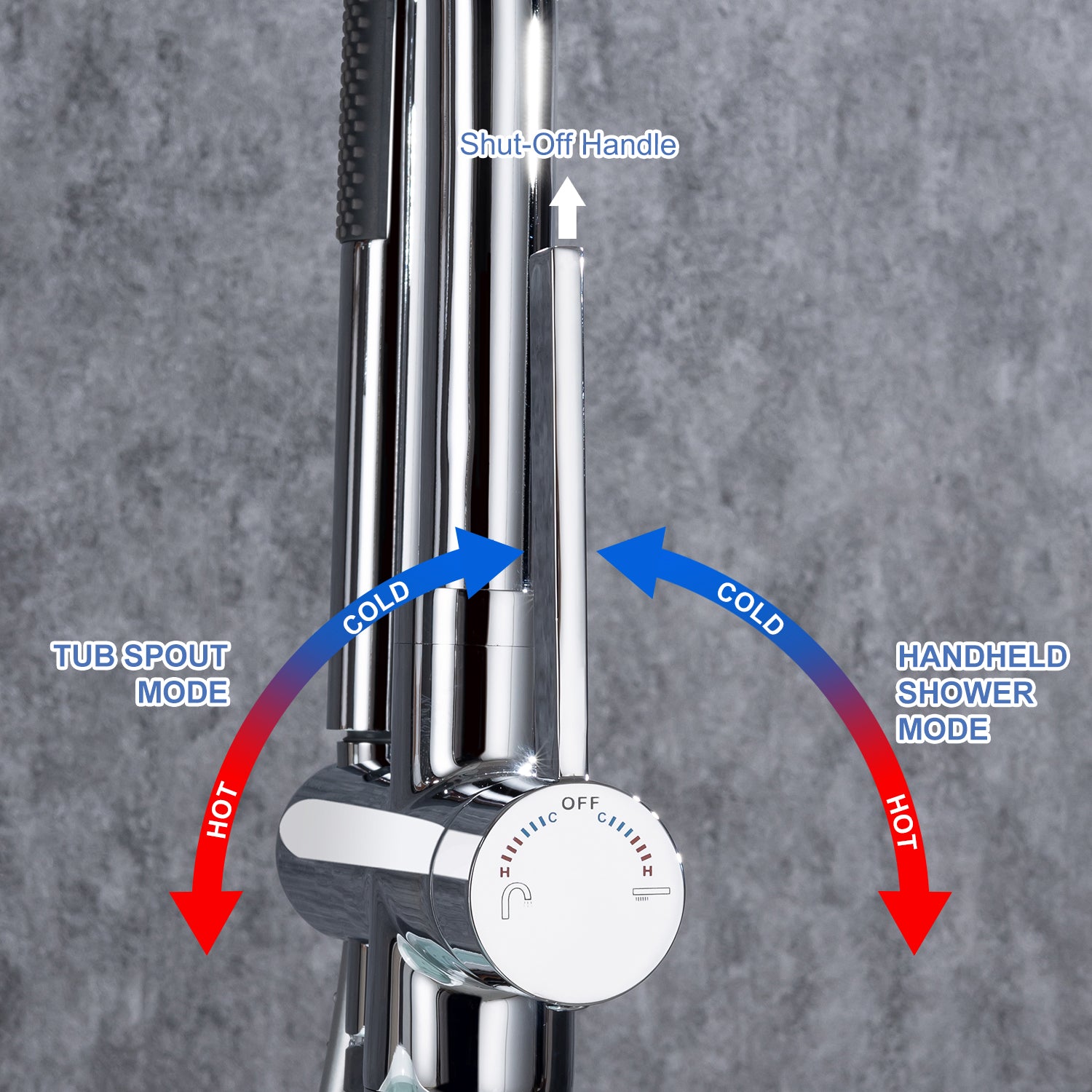 Single-Handle Floor-Mount Clawfoot Tub Faucet with Handheld Shower (S8008)