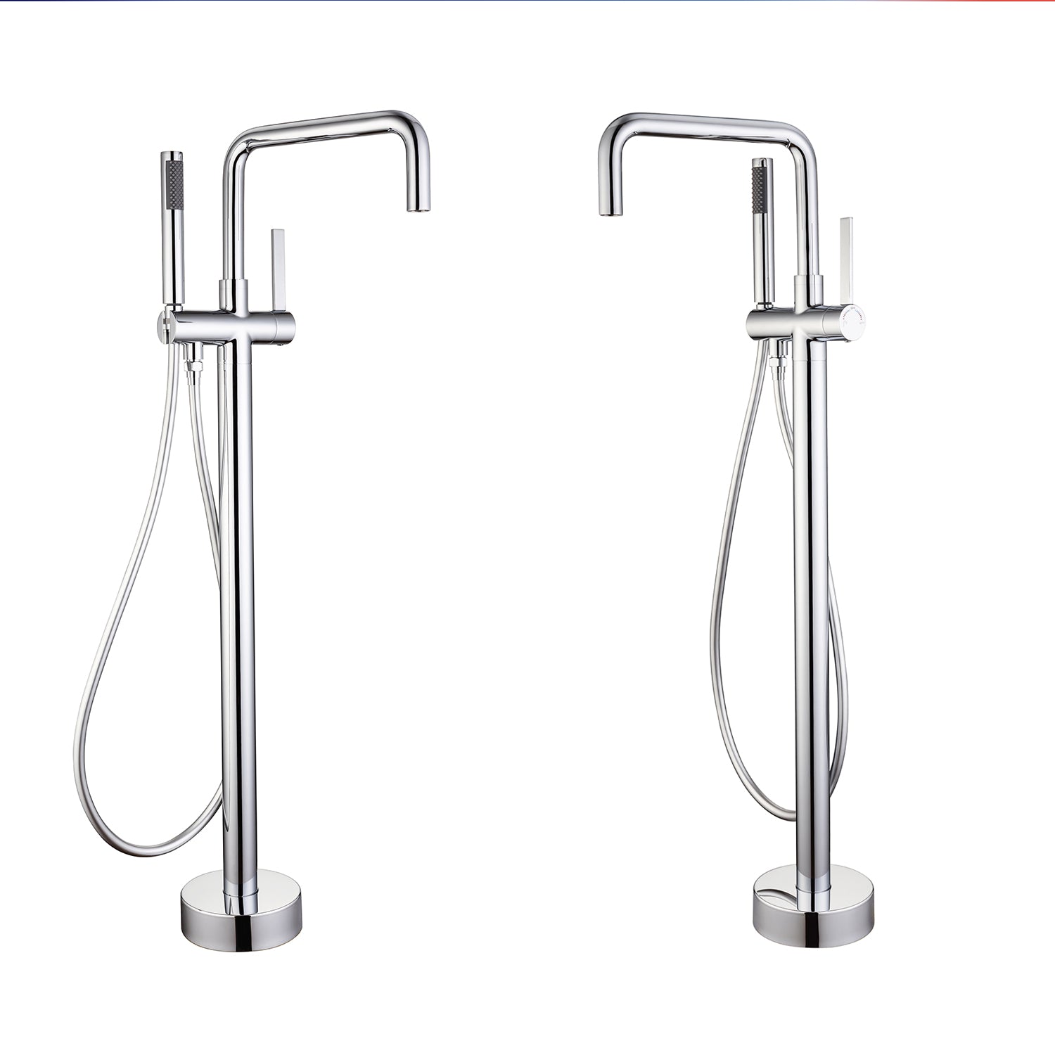 Single-Handle Floor-Mount Clawfoot Tub Faucet with Handheld Shower (S8008)