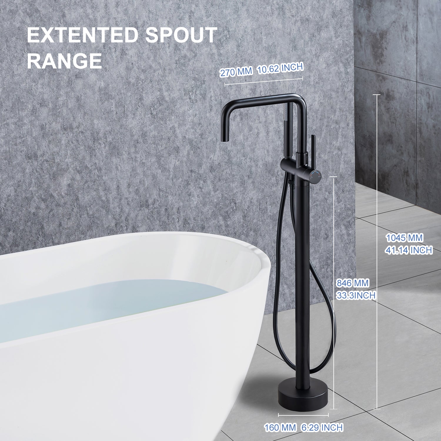 Single-Handle Floor-Mount Clawfoot Tub Faucet with Handheld Shower (S8008)