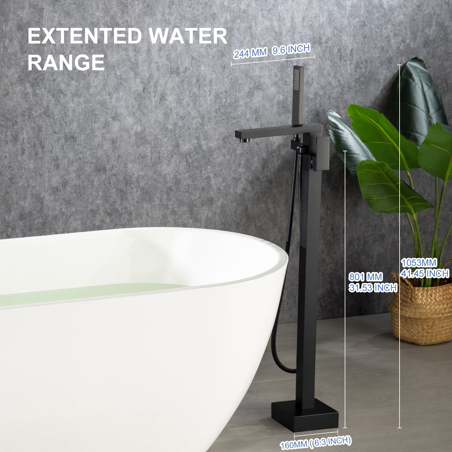 Single Handle Floor Mounted Clawfoot Tub Faucet with Handheld Shower RX8010