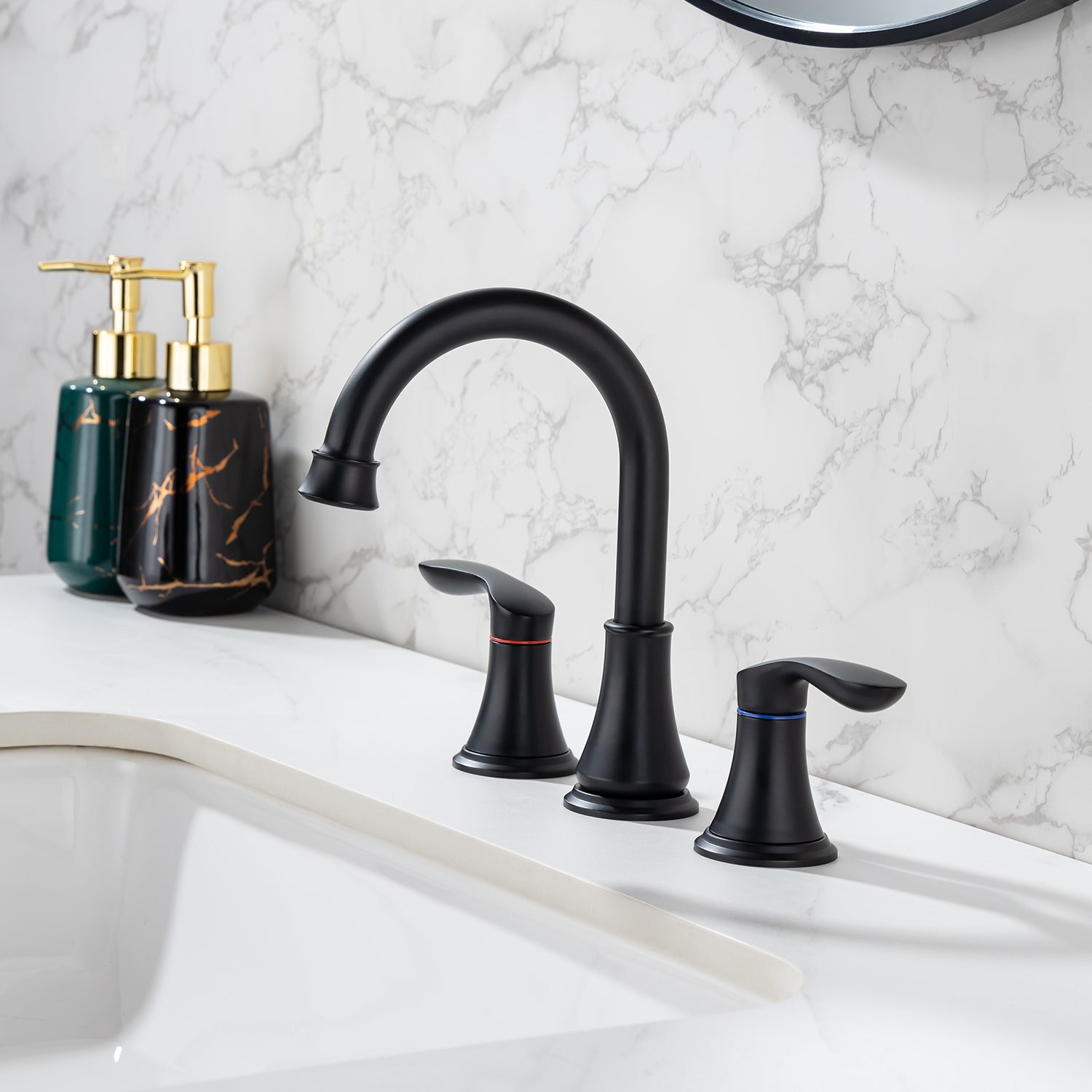 Robinet de salle de bain à 2 poignées avec ensemble de vidange RX83001