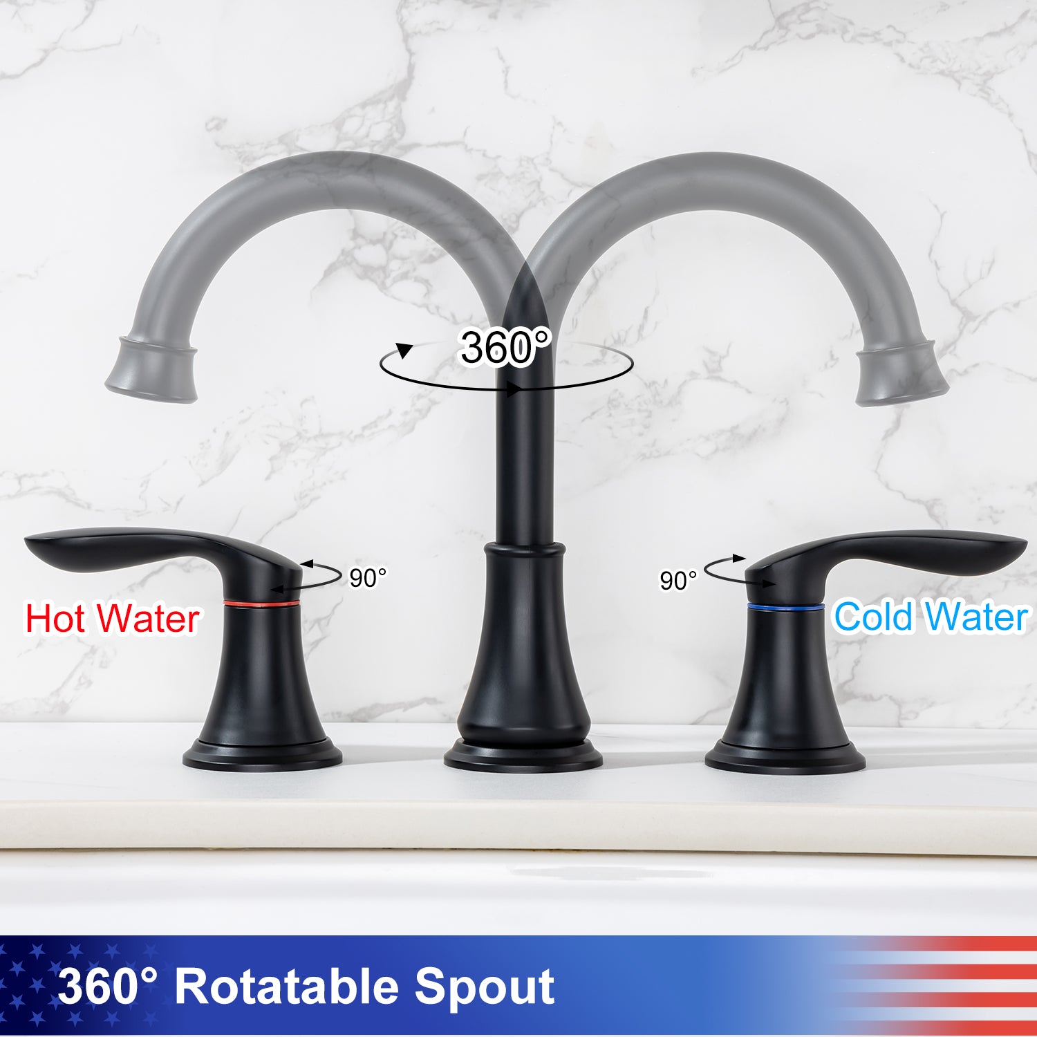 2-Handle Widespread Bathroom Faucet with Drain Assembly, Chrome