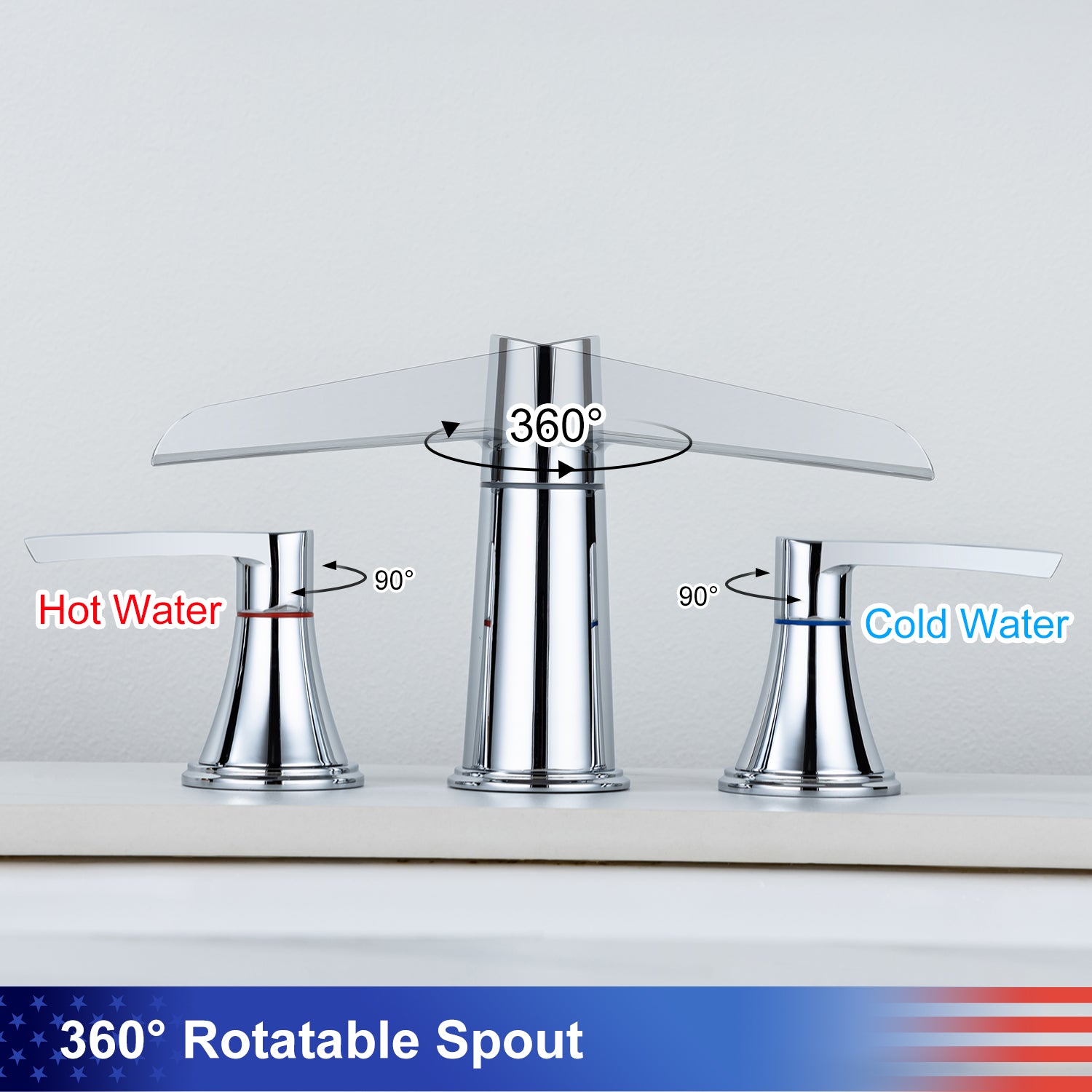 Robinet de salle de bain à 2 poignées avec ensemble de vidange RX83005