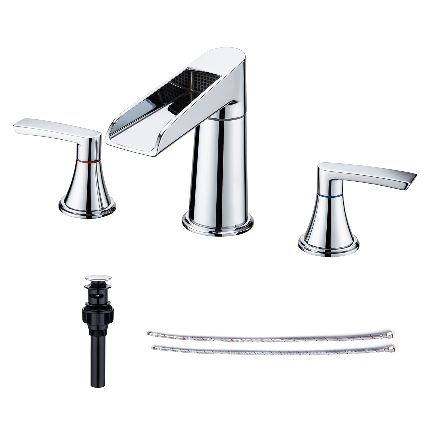 Widespread Faucet 2-handle Bathroom Faucet with Drain Assembly RX83005