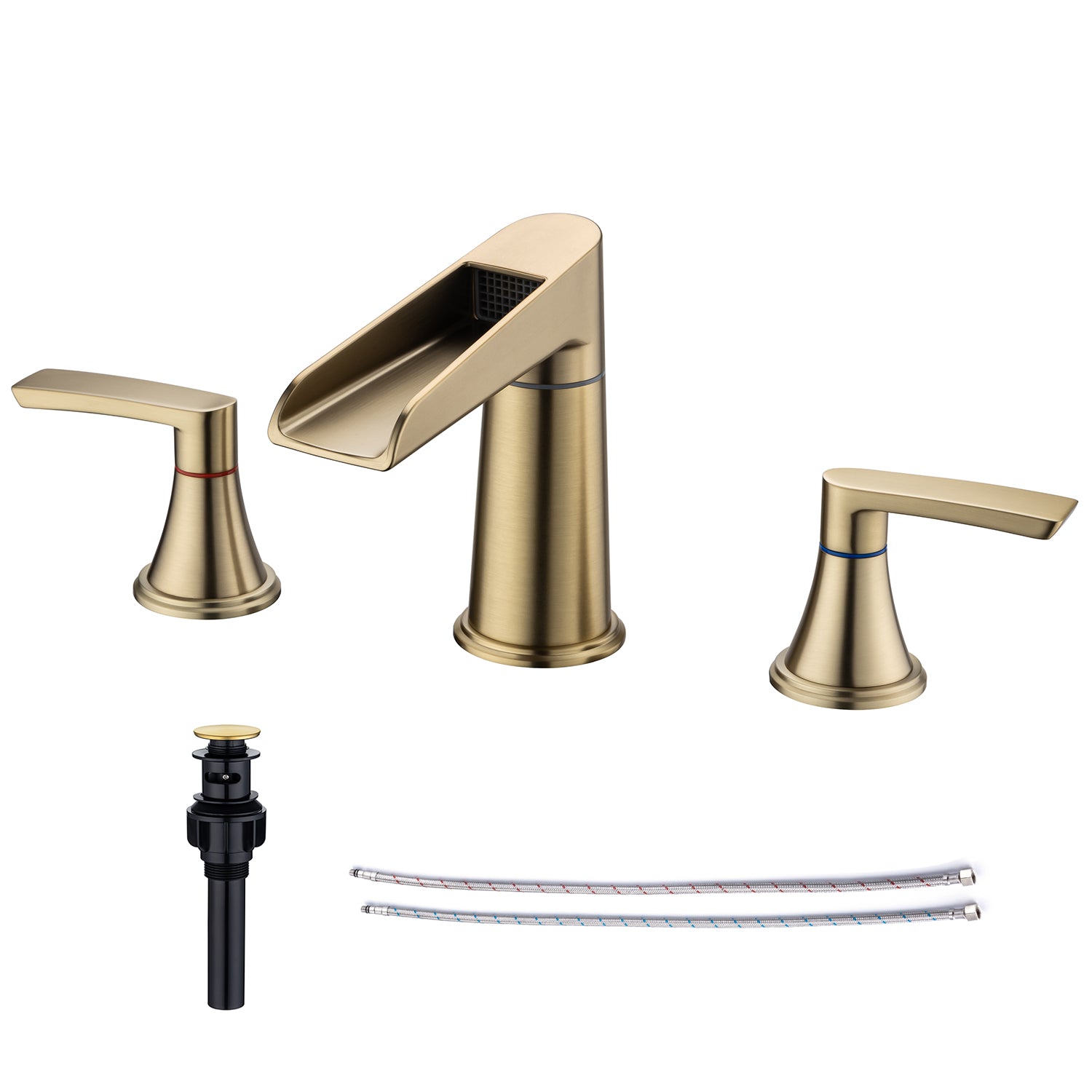 Widespread Faucet 2-handle Bathroom Faucet with Drain Assembly RX83005