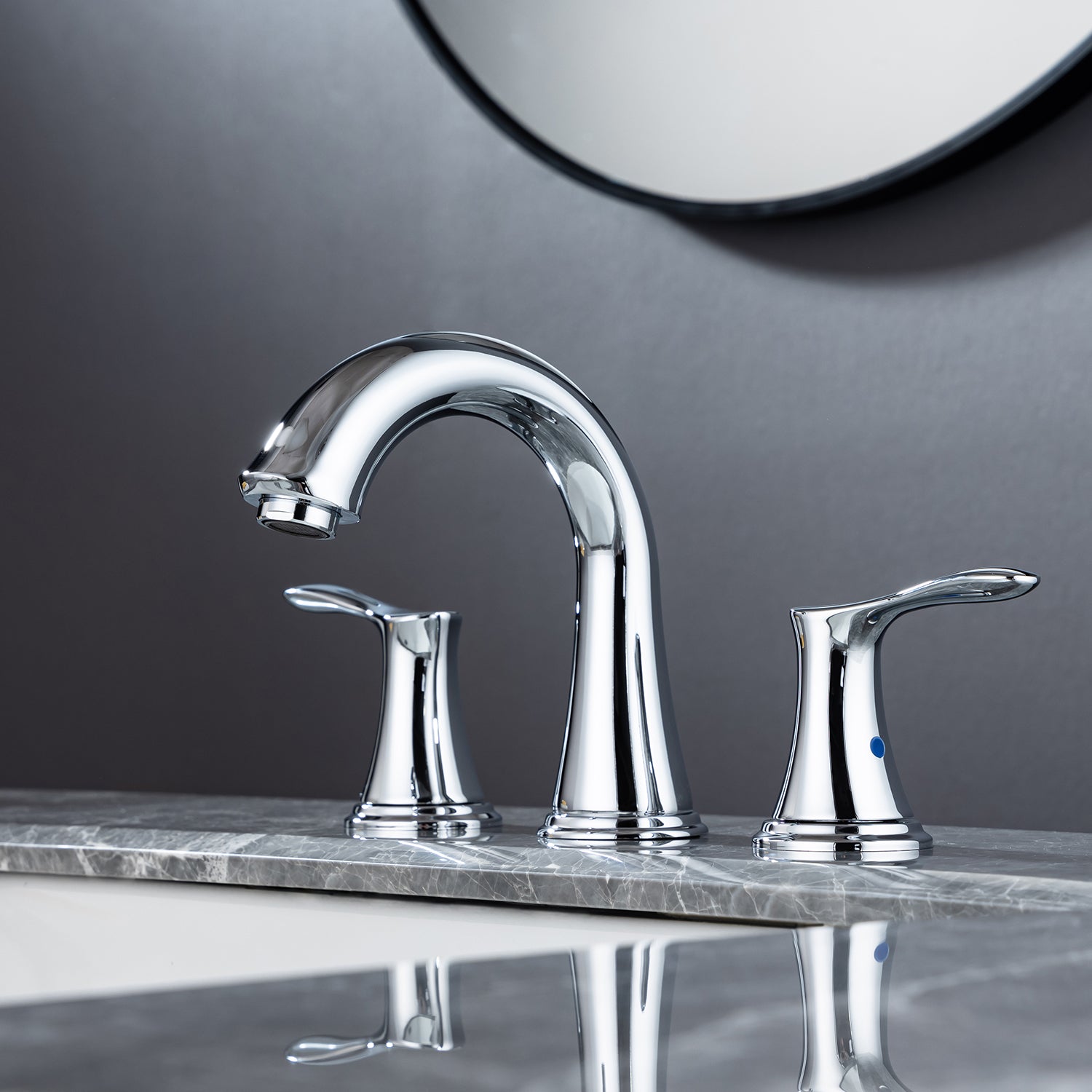 2-Handle Widespread Bathroom Faucet with Drain Assembly (S83007)