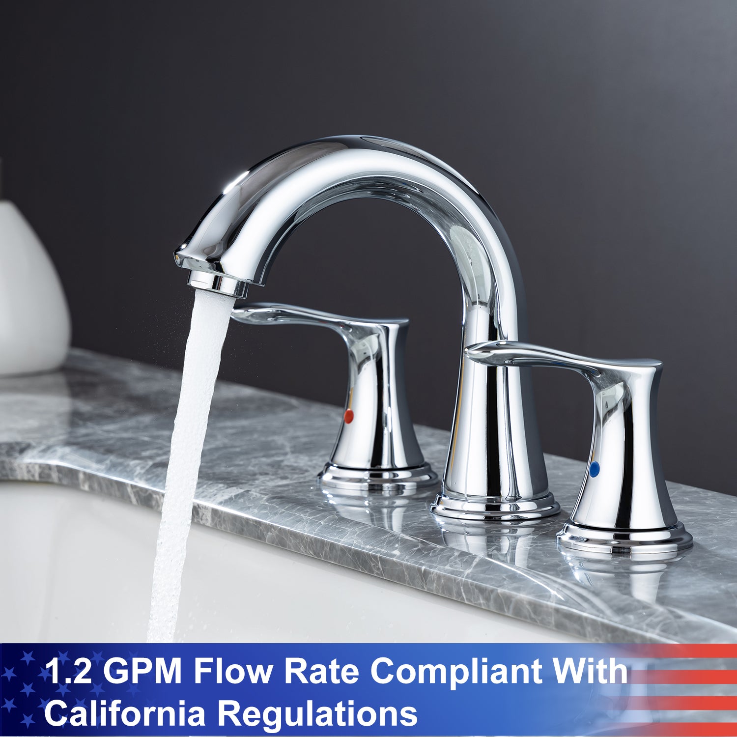 2-Handle Widespread Bathroom Faucet with Drain Assembly (S83007)