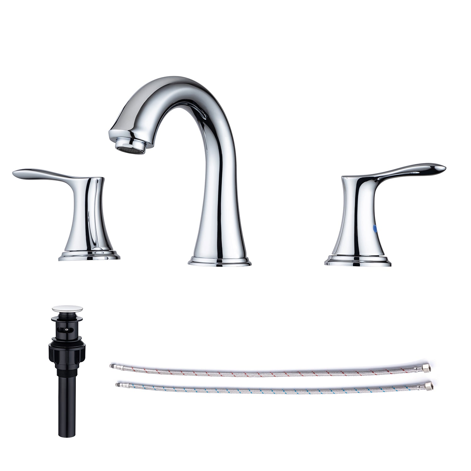 Widespread Faucet 2-handle Bathroom Faucet with Drain Assembly RX83007