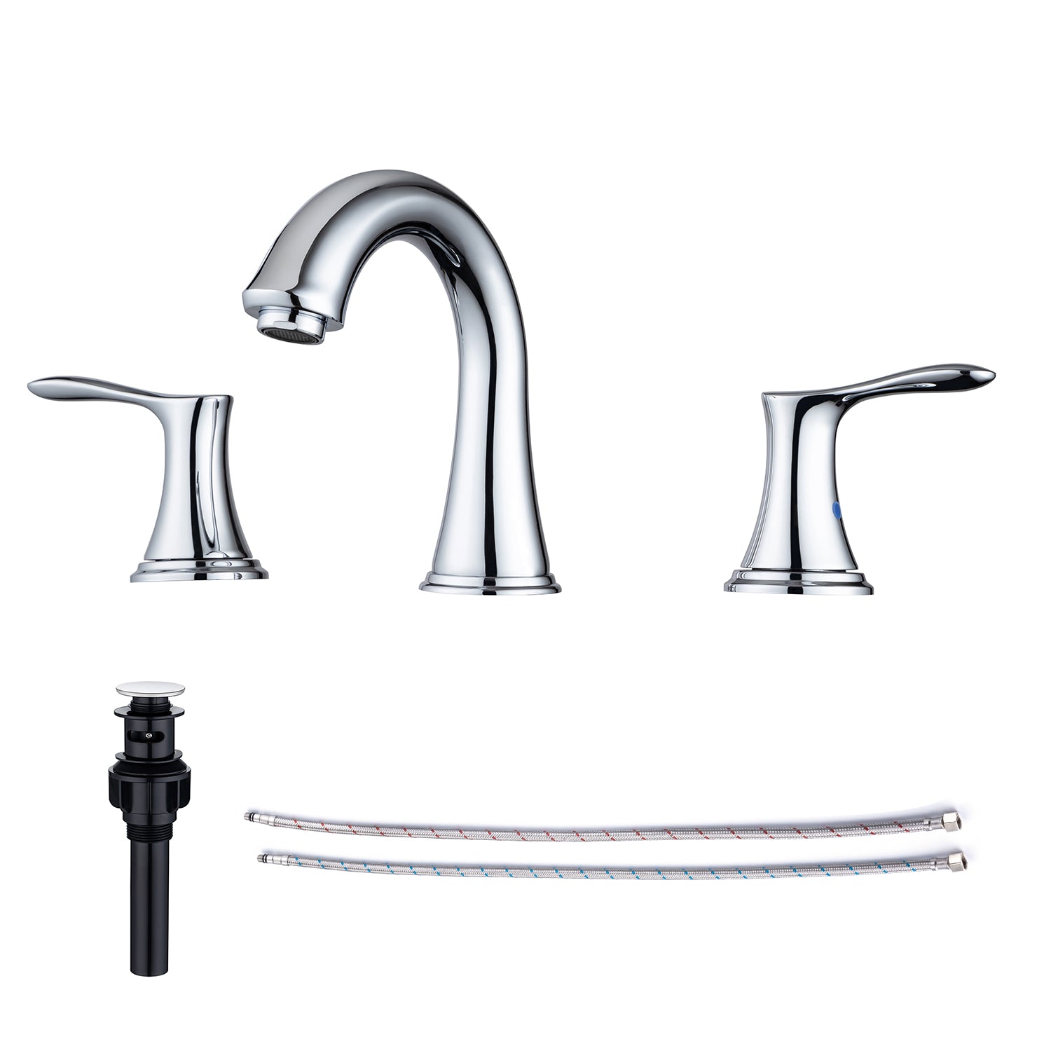 2-Handle Widespread Bathroom Faucet with Drain Assembly (S83007)