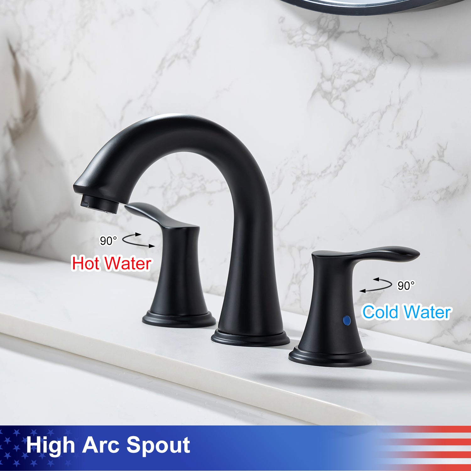 2-Handle Widespread Bathroom Faucet with Drain Assembly (S83007)