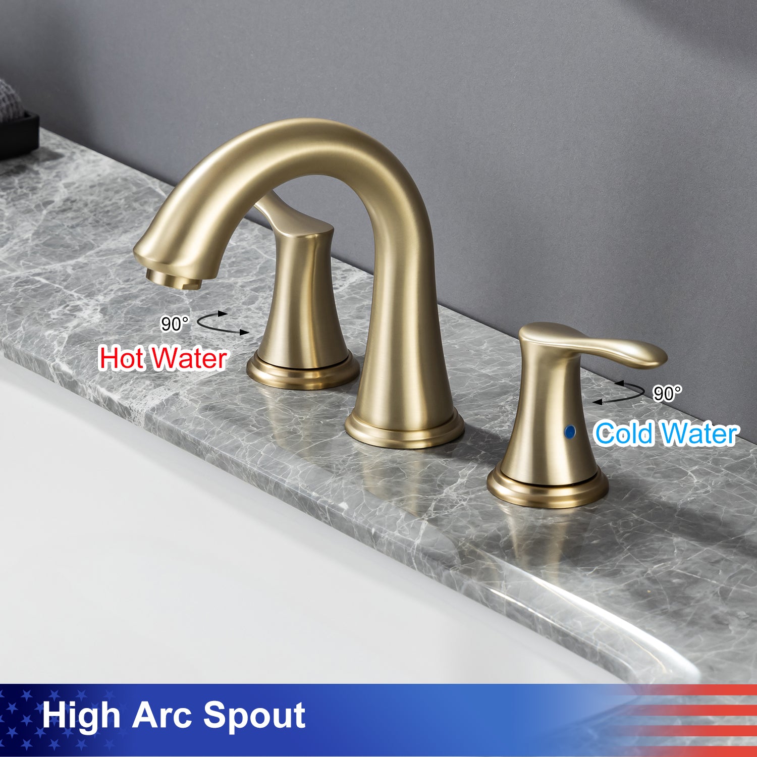 Widespread Faucet 2-handle Bathroom Faucet with Drain Assembly RX83007