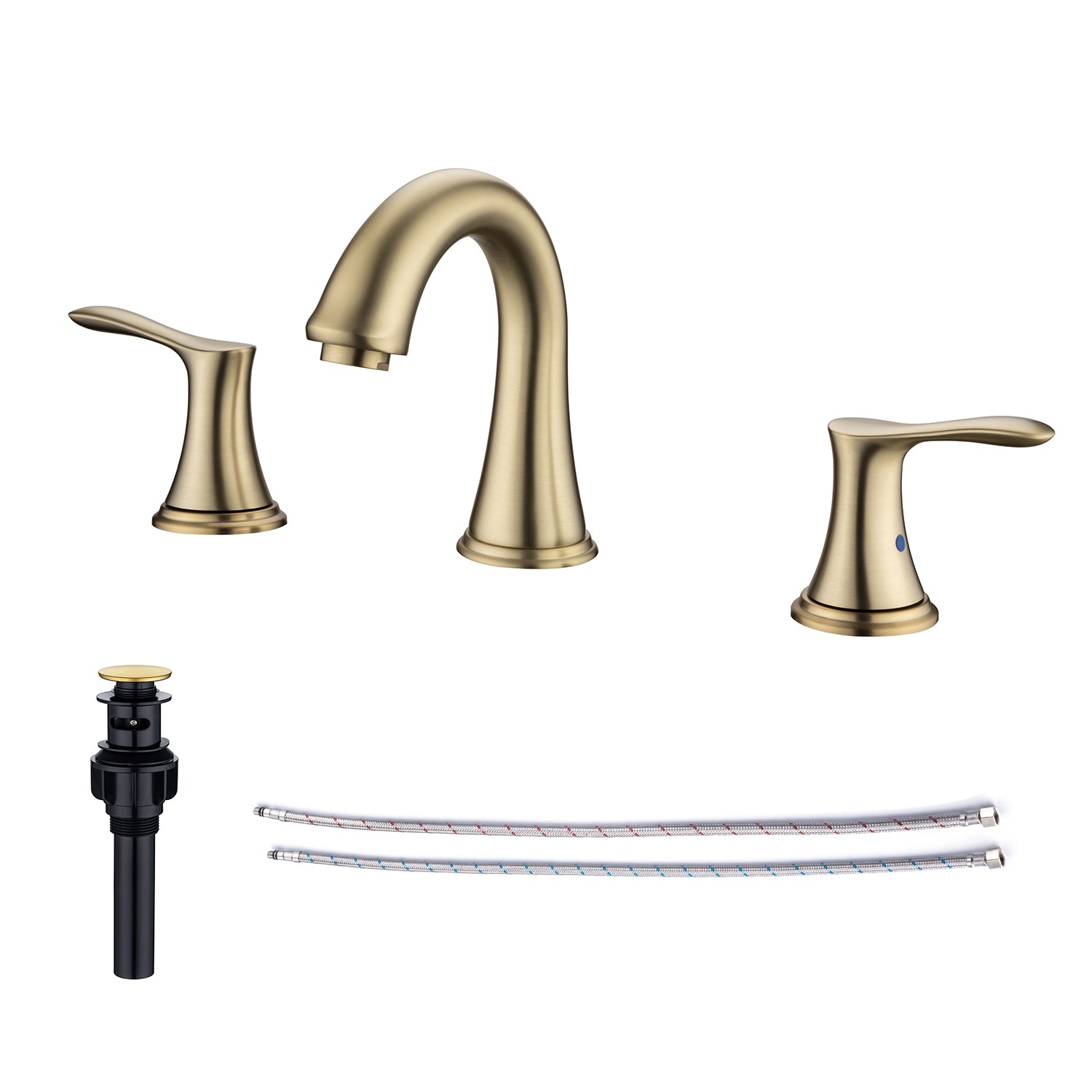 Widespread Faucet 2-handle Bathroom Faucet with Drain Assembly RX83007